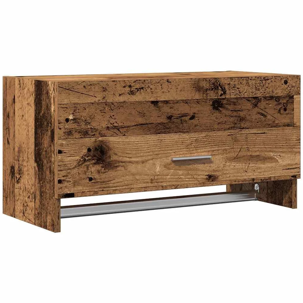 Szafa na ubrania o wyglądzie starego drewna i garderoba przestrzeń do przechowywania 70 x 32,5 x 35 cm z materiału drewnopochodnego na ubrania i akcesoria