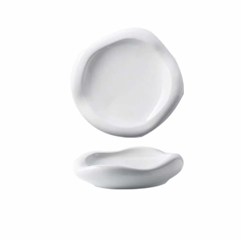 Kreatywne ceramiczne talerze obiadowe do zachodniego hotelu, restauracji, specjalny kształt, biała chmura, artystyczny design, deser, ciasto, czysta zastawa stołowa salaterka kuchenna