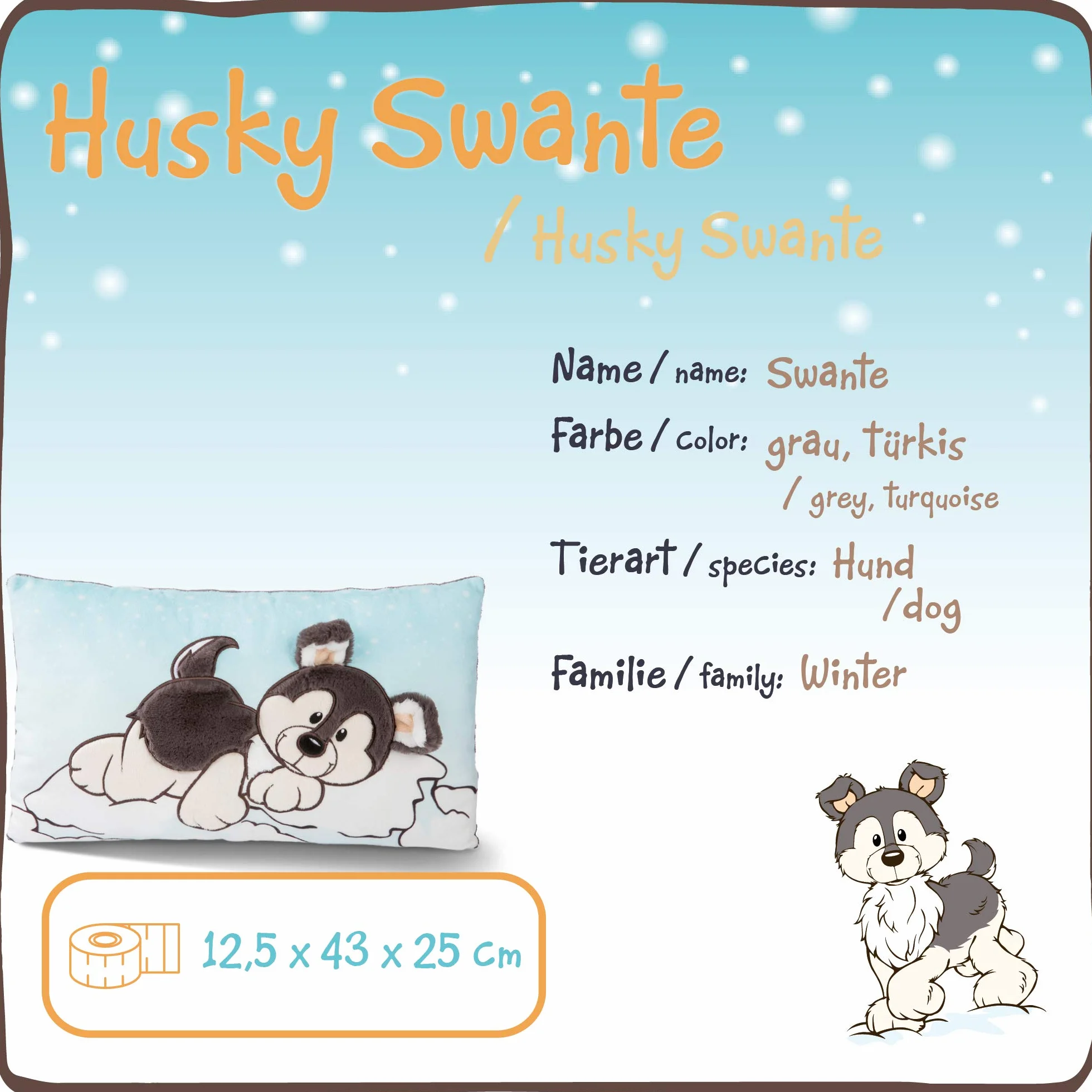 NICI pluszowa poduszka dla psa Husky Swante 43 x 25 cm