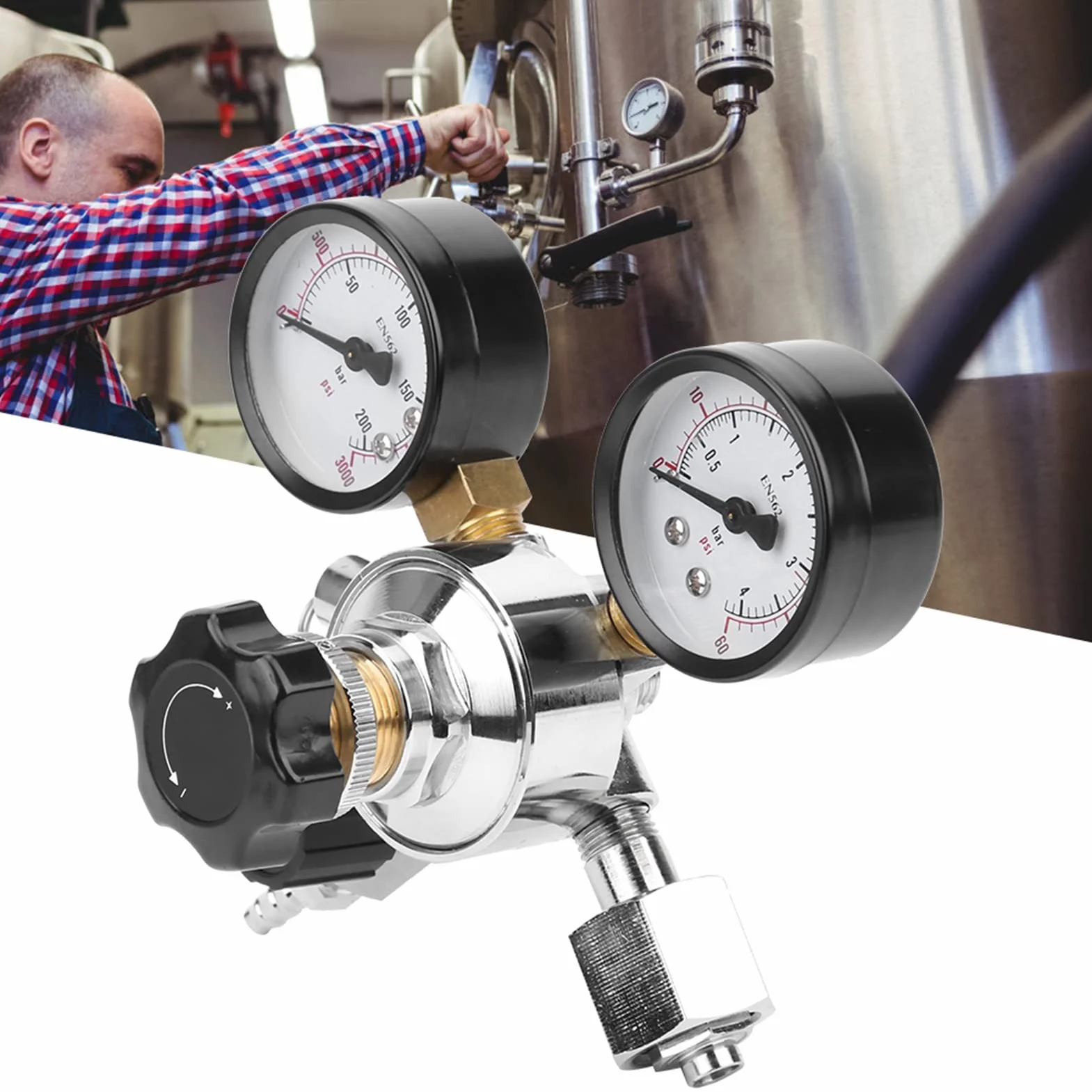 Adapter Keg Zbiornik Bezpieczeństwa Regulator Ciśnienia Co2 Piwo Beczka z Napojami Sodowymi Zawór Nadmiarowy Ciśnienie Domowe Warzenie Piwo Przewód Gazowy montaż W21.8 Ue Wtyczka