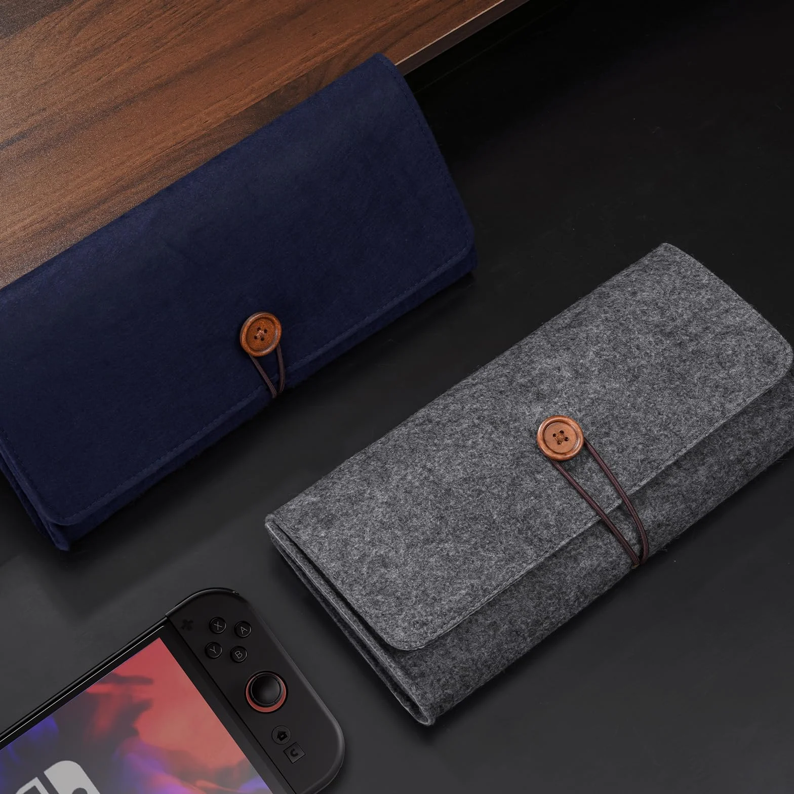 ProCase Futerał filcowy do Nintendo Switch 2 2025, przenośna torba podróżna Slim z 5 uchwytami na kasetę, kolor czarny
