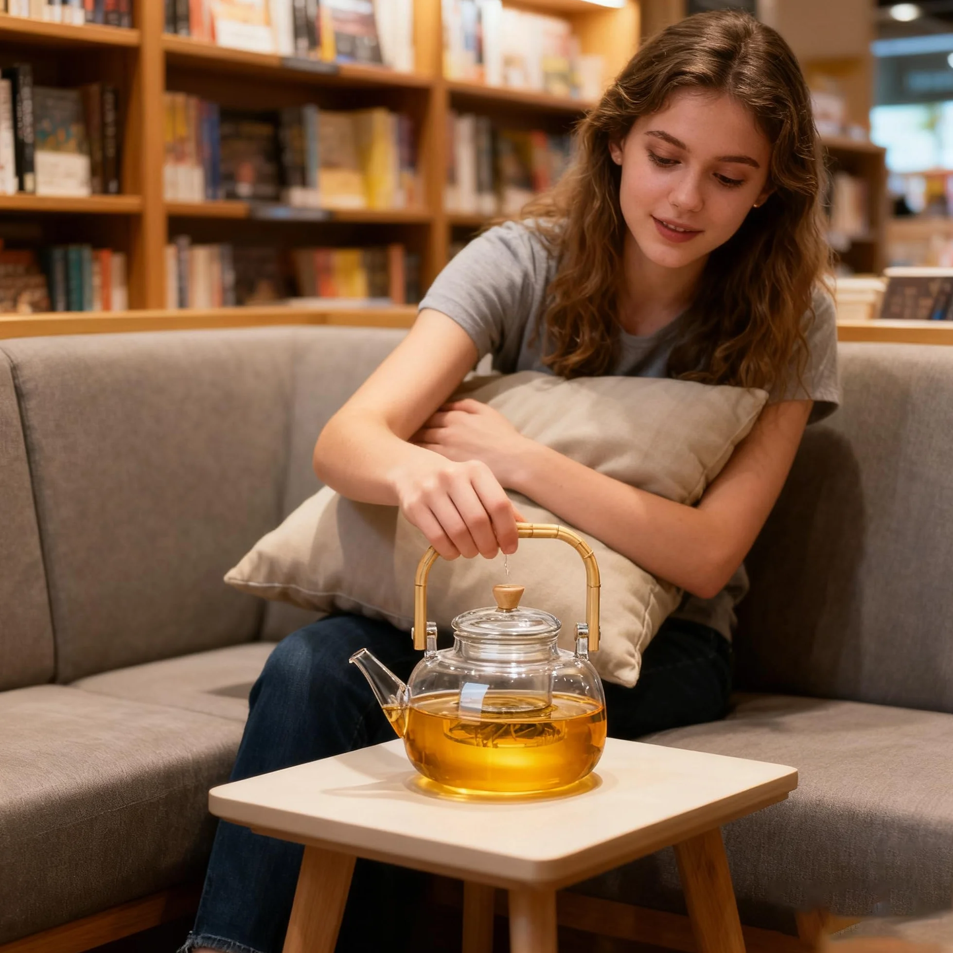 YUEMING Szklany czajniczek z zaparzaczem 1000 ml dzbanek do herbaty z sitkiem