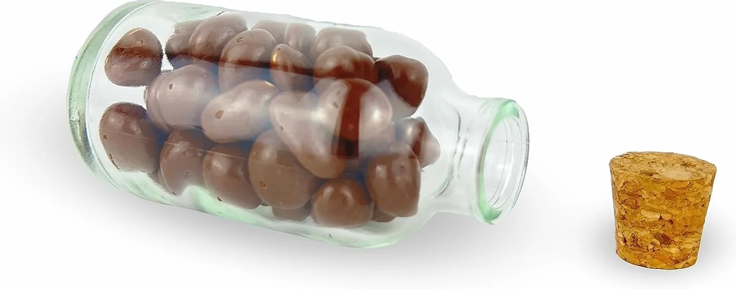 Mini butelki szklane 100 ml z korkiem, 25 sztuk, małe butelki do napełniania, szklana butelka Mini-TR, przezroczyste butelki na likier, 25 x 100 ml