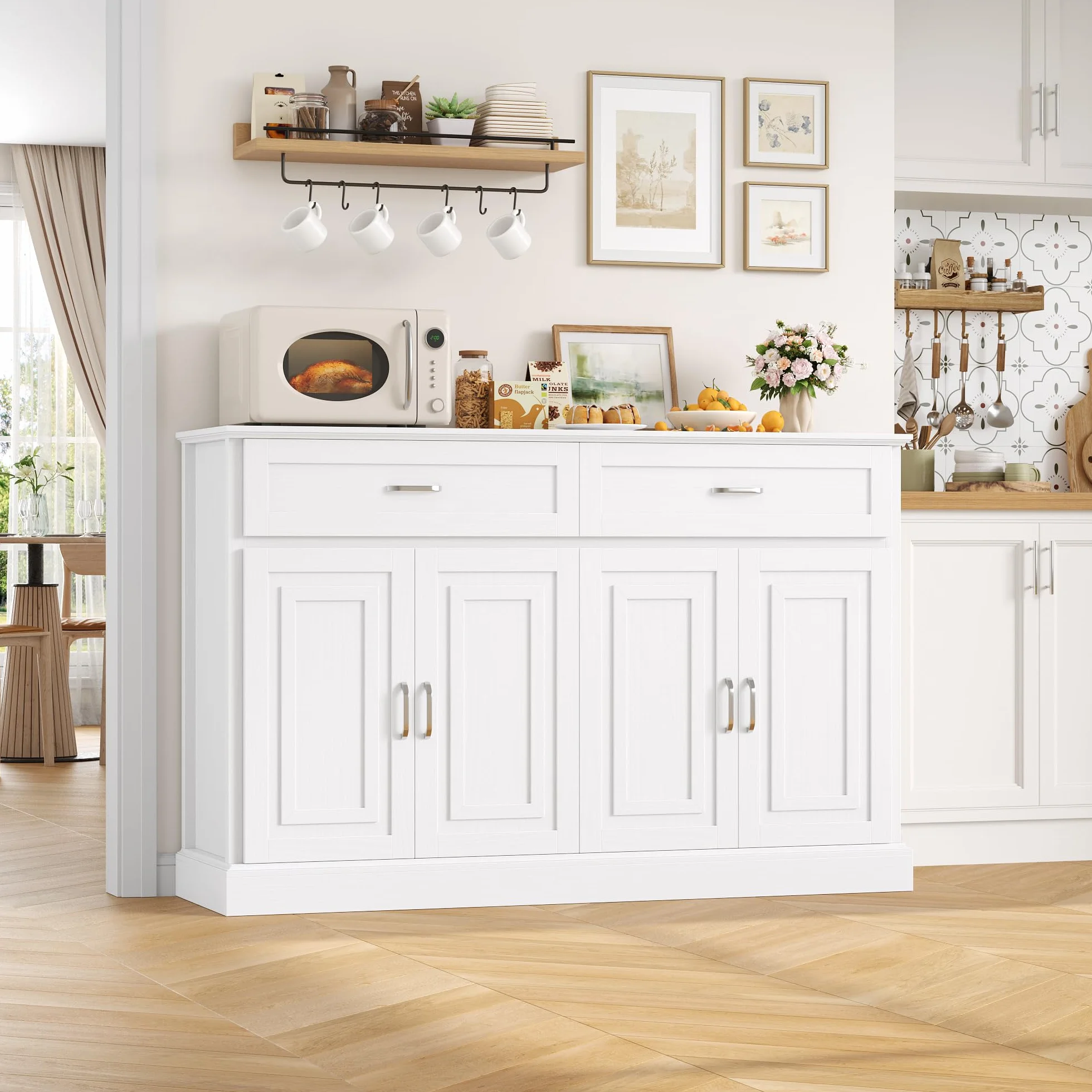 FirFurd Szafka kuchenna z blatem o szerokości 140 cm, biała