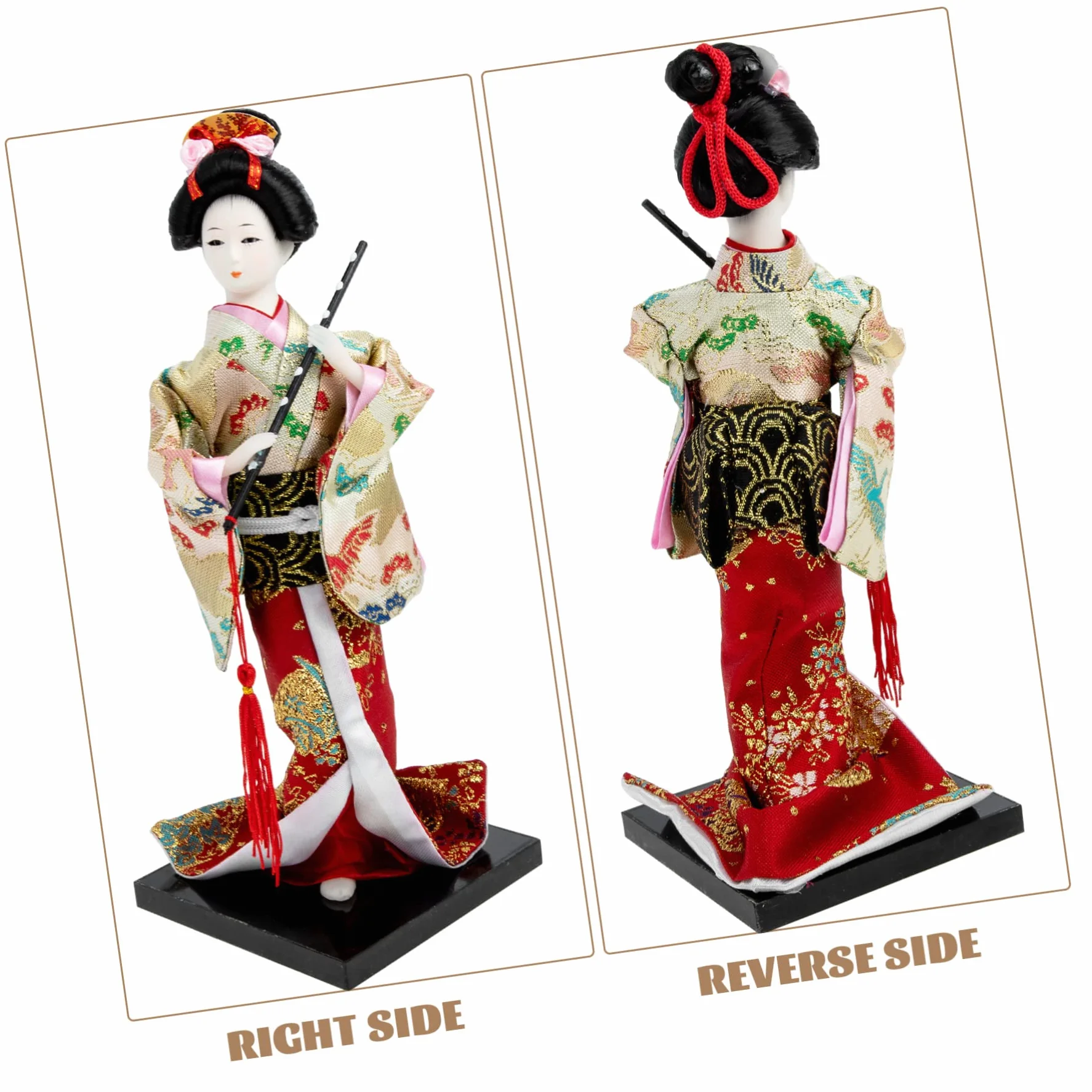 Amosfun Biuro do modeli, styl samurajski, figurka, lalka, biurko, mały przedmiot kolekcjonerski, gejsza, japońska orientalna ozdoba Kokeshi, restauracja, biurko, nowy stół, kimono rok