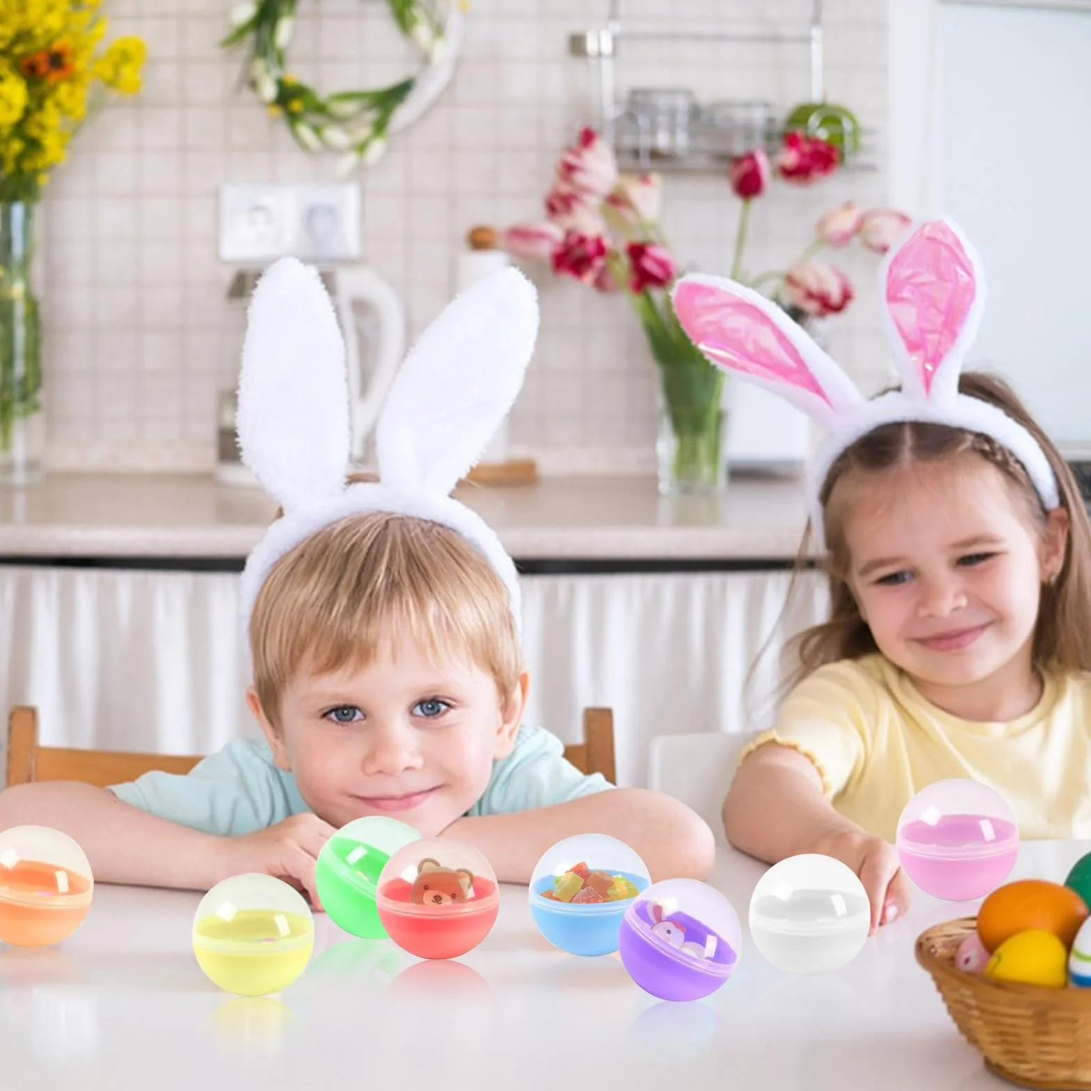 CHmiss 100 sztuk przezroczystych kulek z możliwością otwierania, loteryjnych kulek bingo, przezroczyste plastikowe kulki, wypełniane małe okrągłe kapsułki, przezroczyste loterii, na imprezy, wesela