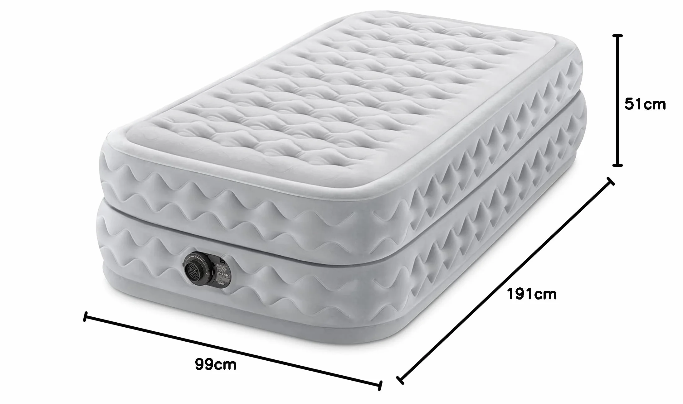 Intex 64488ND - Materasso Dura-Beam Supreme Air-Flow Autogonfiante, 99x191x51 cm