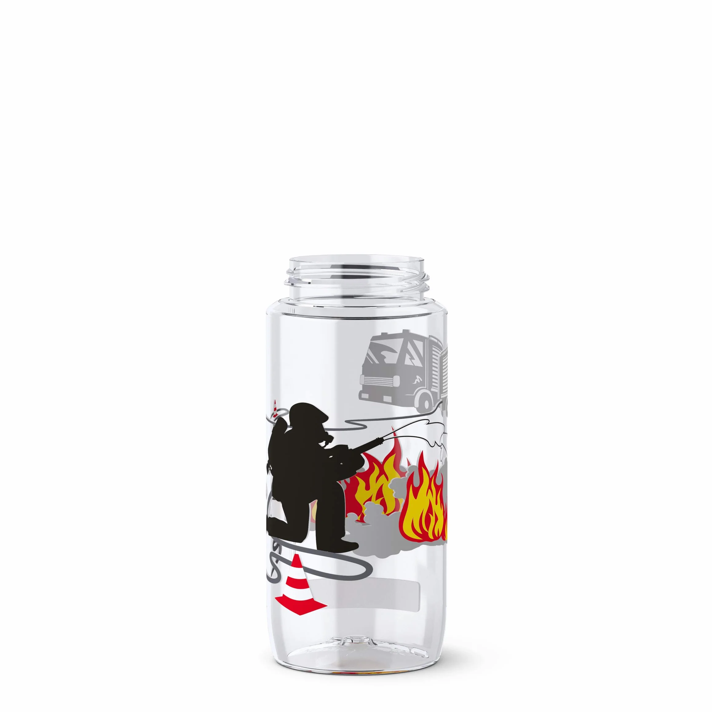 Emsa 518305 Drink2Go Tritan butelka na napoje, 0,5 litra, zamknięcie dla dzieci, 100% szczelności, szczelna, nadaje się do mycia w zmywarce, nie zawiera BPA, Fireman