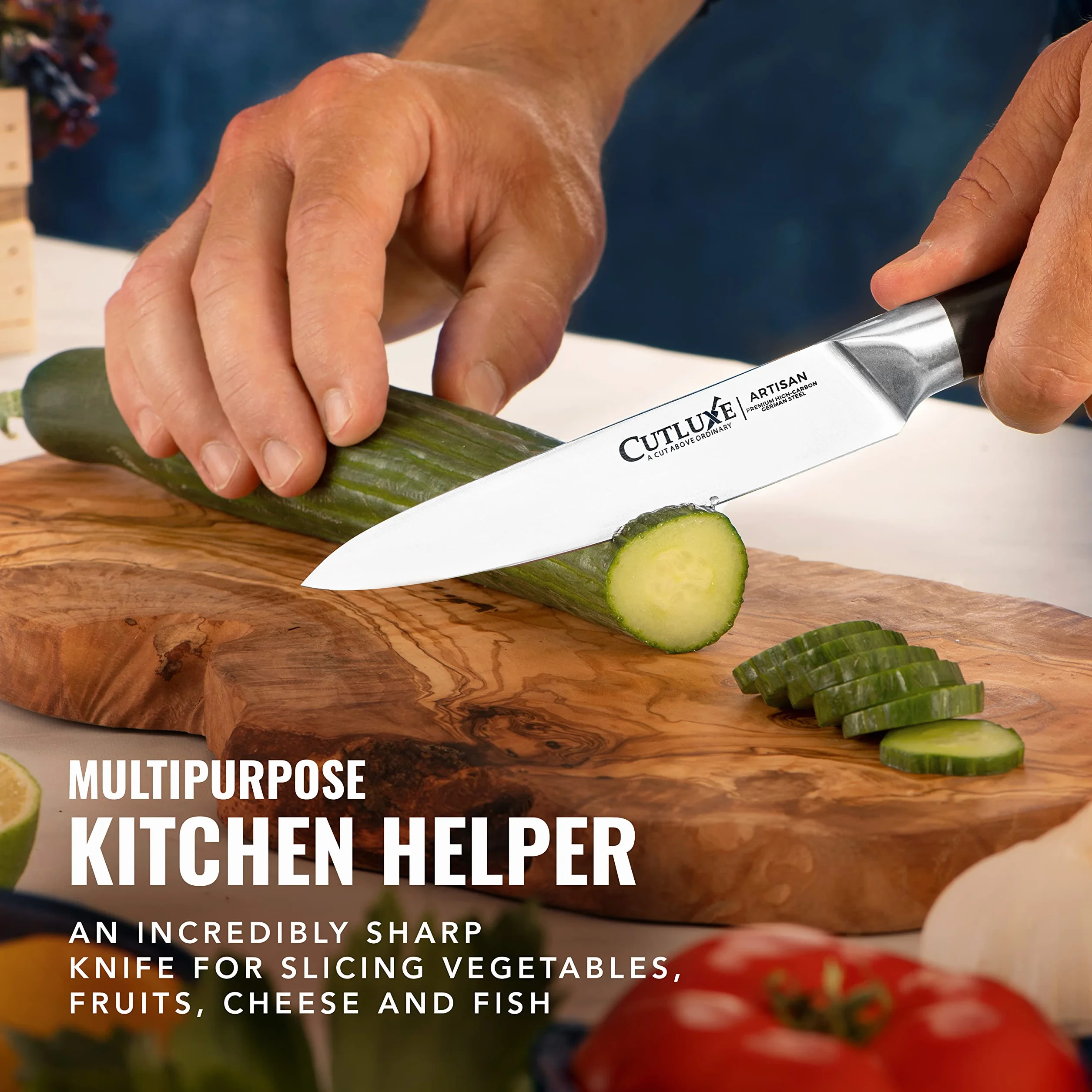 CUTLUXE Artisan Series 5.5" Petty Knife – Forged High Carbon German Steel Full Tang Razor Sharp