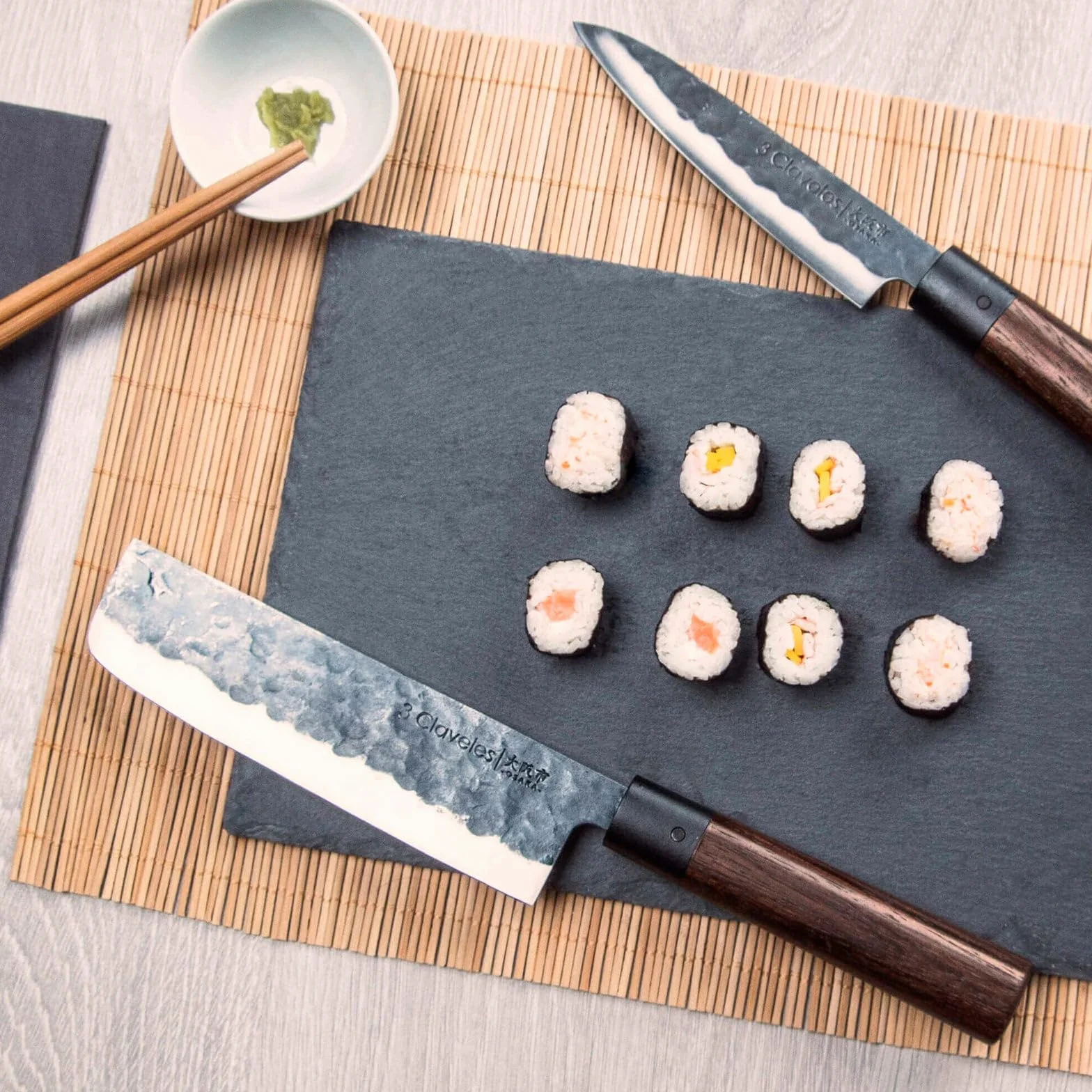 3 claveles Osaka japoński nóż Usuba 18 cm drewno