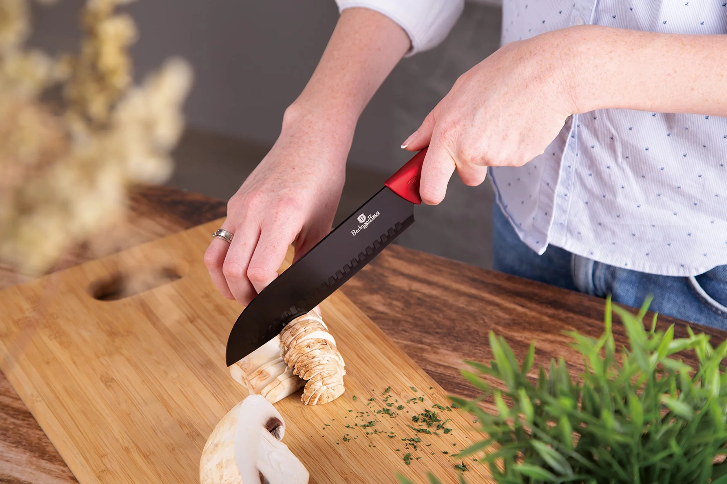 Berlinger Haus Kitchen Knife Set with Block, 8 Piece Knives Set for Kitchen, Elegant Cooking Knives with Kitchen Shears and Sharpener, Sharp Cutting Stainless Steel Chef Knife Set with Acrylic Stand