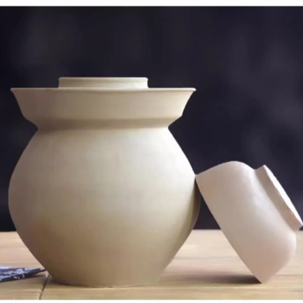 Duży naturalny ceramiczny słoik na marynaty z pokrywkami, chiński porcelanowy słoik do marynowania, ceramiczny garnek fermentacyjny z uszczelką wodną pokrywką śluzy powietrznej, garnek do kiszonej