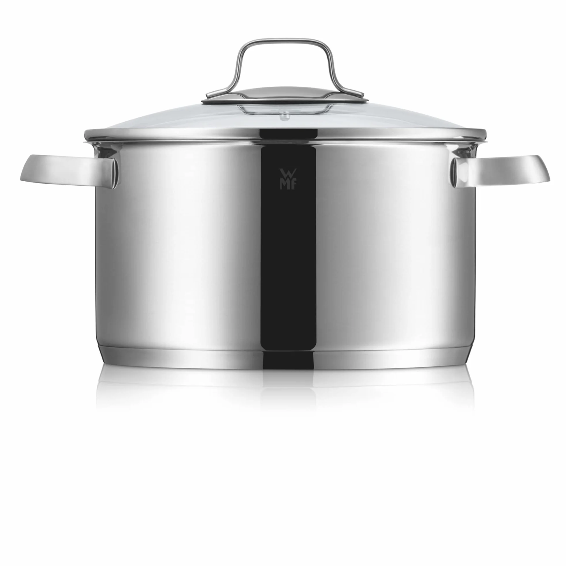WMF Belmonte mały garnek 16 cm, mały garnek ze szklaną pokrywką, garnek do makaronu, garnek do mięsa indukcyjnego 1,9 l, polerowana stal nierdzewna Cromargan, niepowlekany