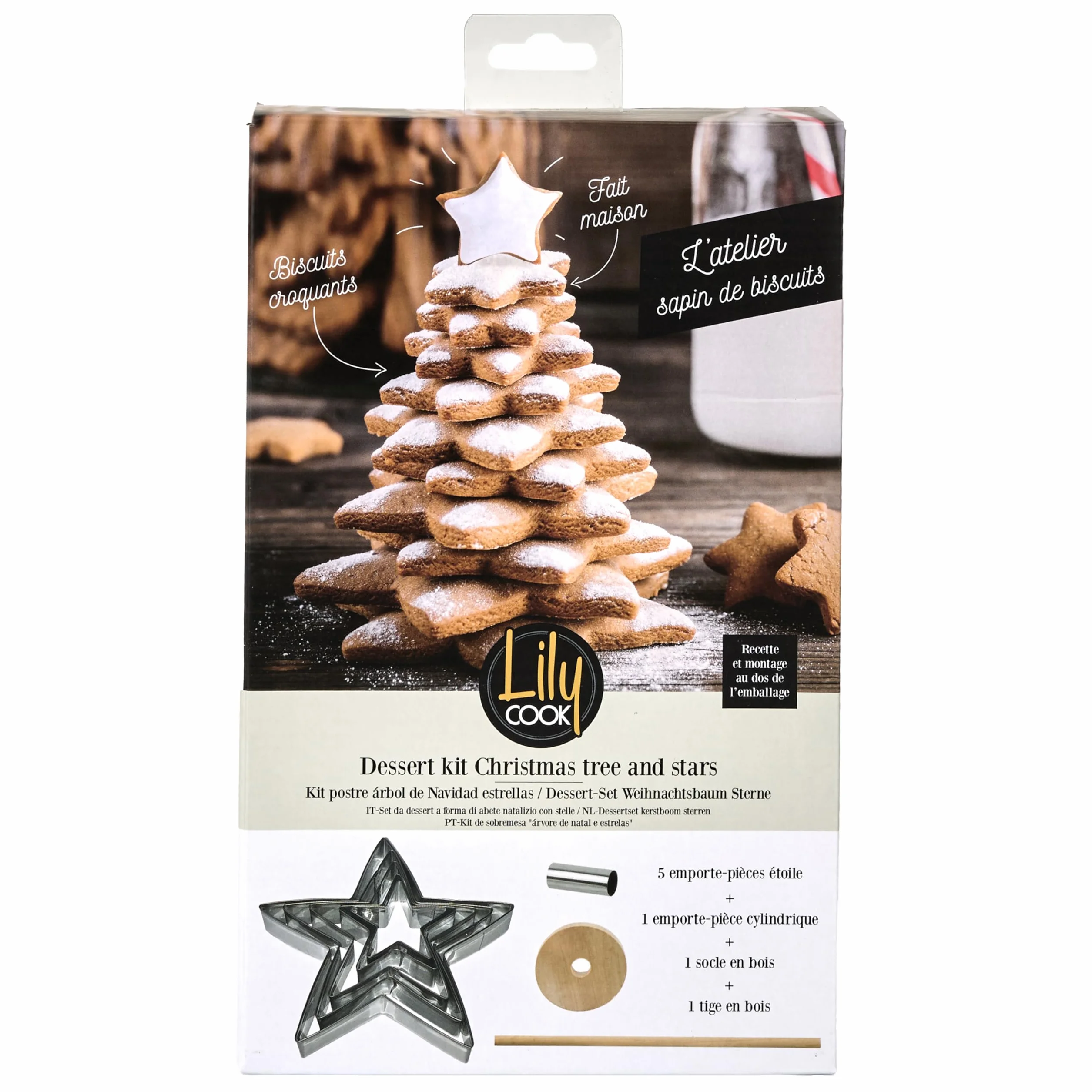 LILY COOK KP5609 gwiazda drzewna metalowa wielokolorowa