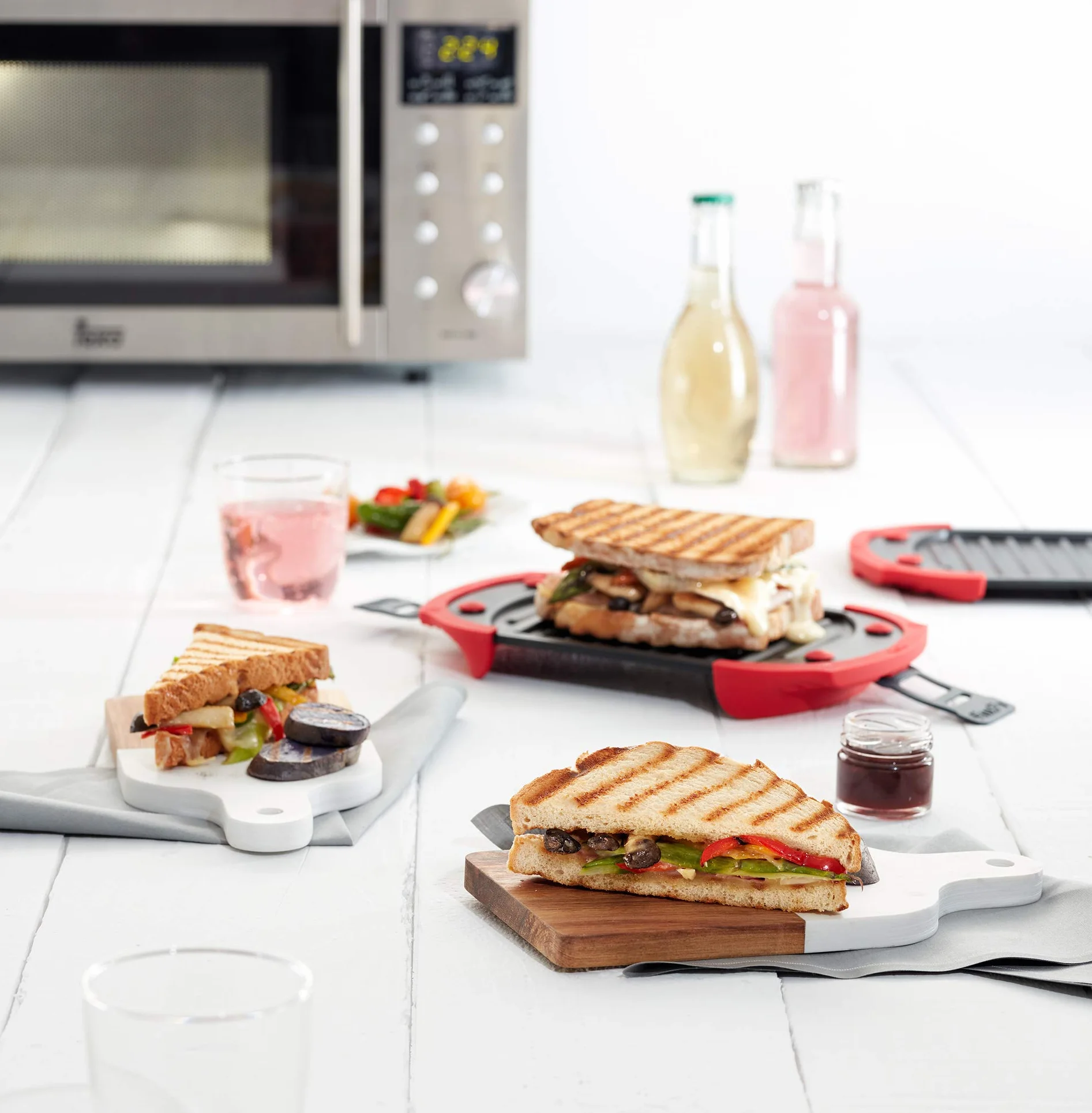 Lékué grill mikrofalowy opiekacz do kanapek prasa do panini 25,4 x 14 cm czerwony
