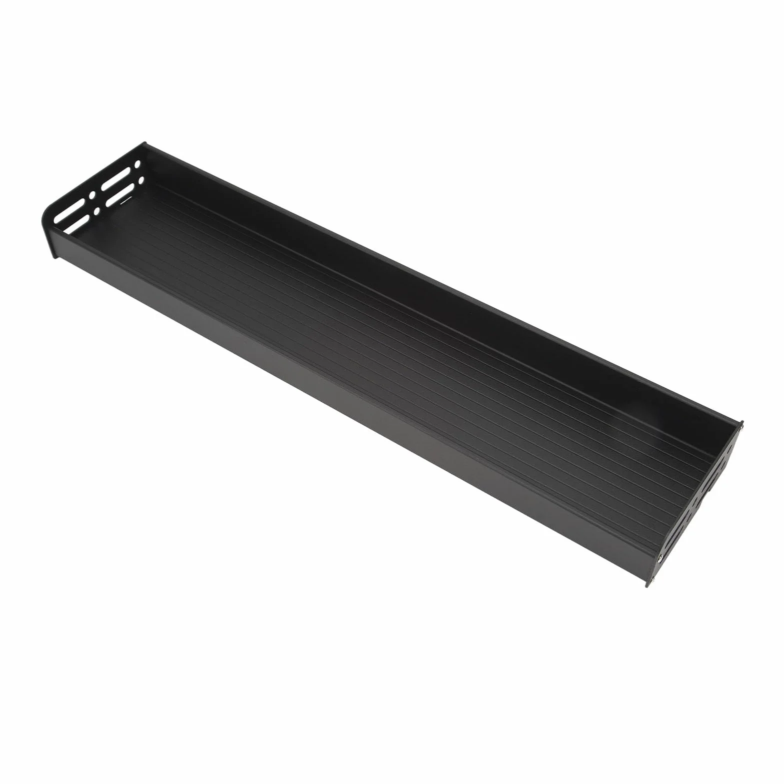 Naścienny stojak na przyprawy kuchenne, zdejmowany, oszczędzający miejsce, wiszący organizer do przypraw do kuchni, łazienki, aluminium 60 cm (Czarny)
