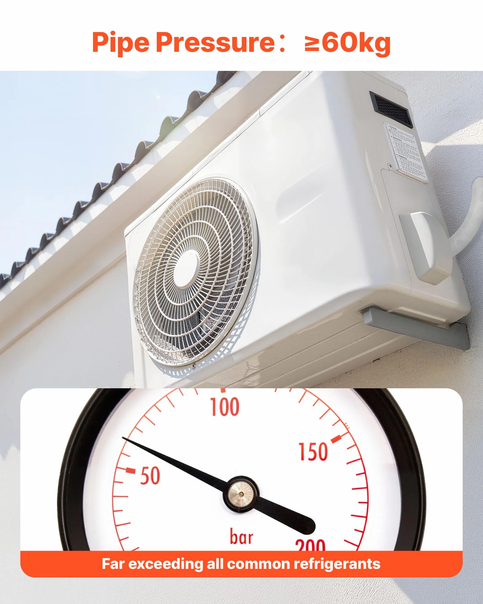 VEVOR Zestaw mini linii rozdzielających 30,5 m, rura miedziana 9,5 i 15,9 mm OD AC, 3/8 biała pogrubiona izolowana cewka PE z rozkloszowanymi nakrętkami, taśmami taśmowymi, do mini klimatyzatora HVAC