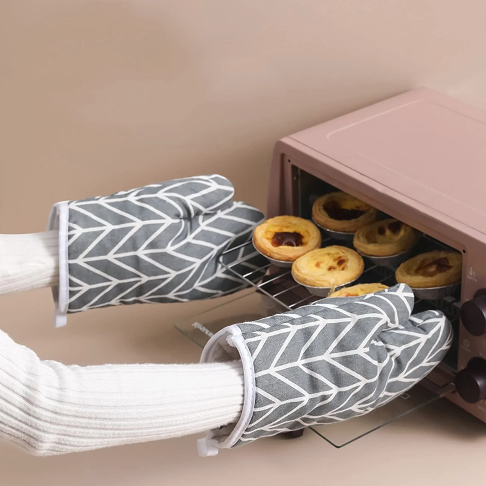 Rękawice do pieczenia kuchenne uchwyty do garnków podkładka i kuchenka zestaw rękawic kuchennych rękawice żaroodporne termiczne odporne na ciepło wziąć gorący garnek gotowanie rękawice do pieczenia