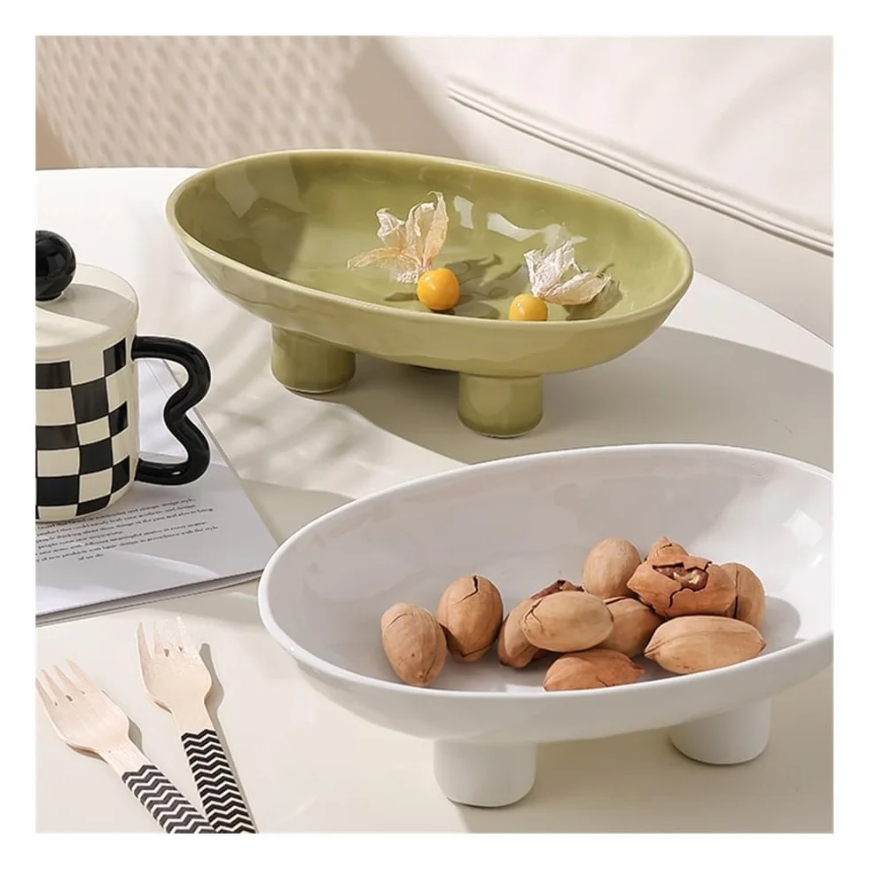 Koszyk na owoce, Półmisek na owoce w stylu francuskim Wysokiej jakości ceramiczny talerz idealny na stolik do herbaty Wykwintna ekspozycja przekąsek i owoców w salonie z końcówką Sense