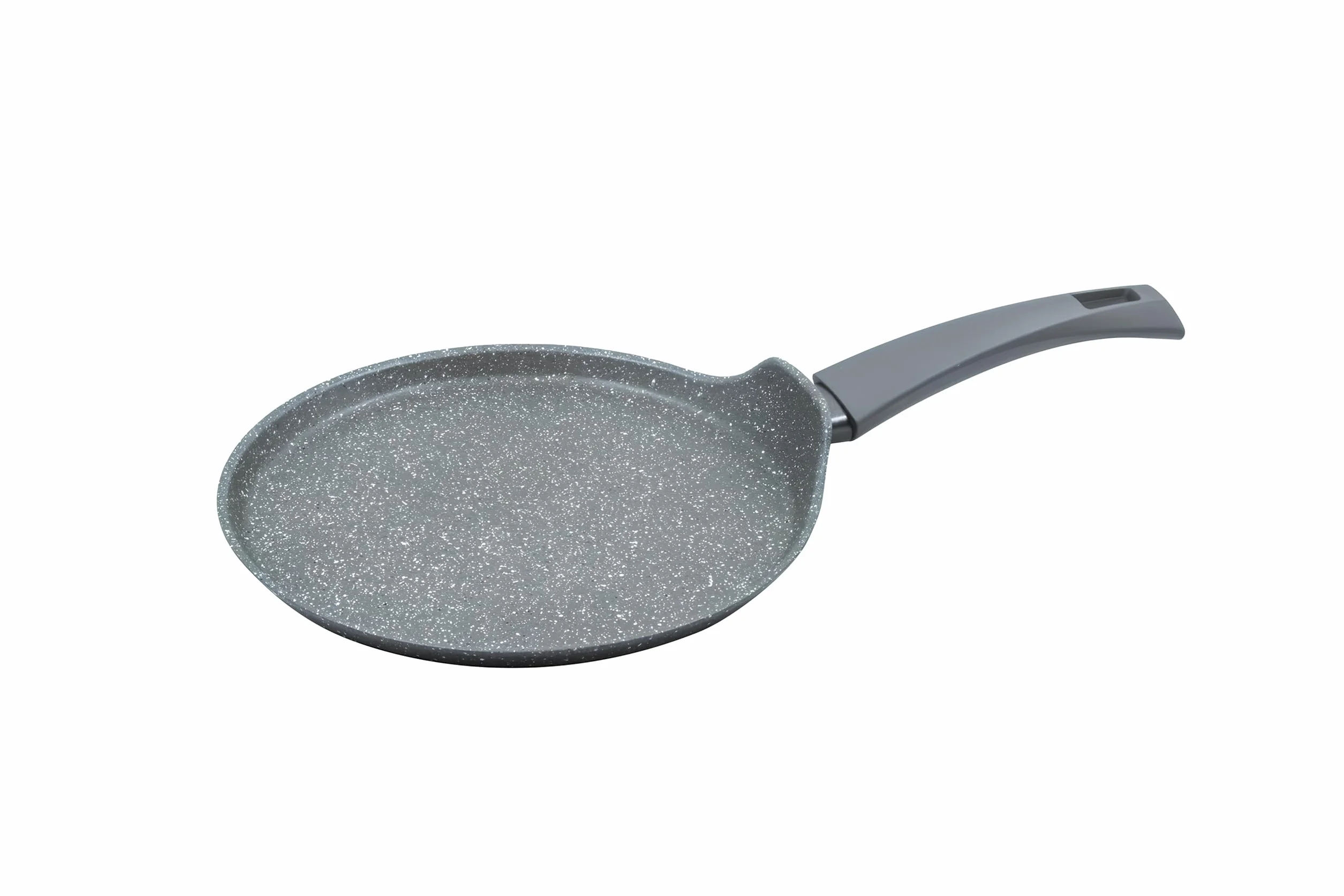 zanetti - DURAPIETRA naleśniki 25 cm aluminium, nieprzywierająca patelnia do naleśniki o wysokiej grubości, efekt kamienia i miękki uchwyt dotykowy, do każdego planu gotowania w tym indukcji