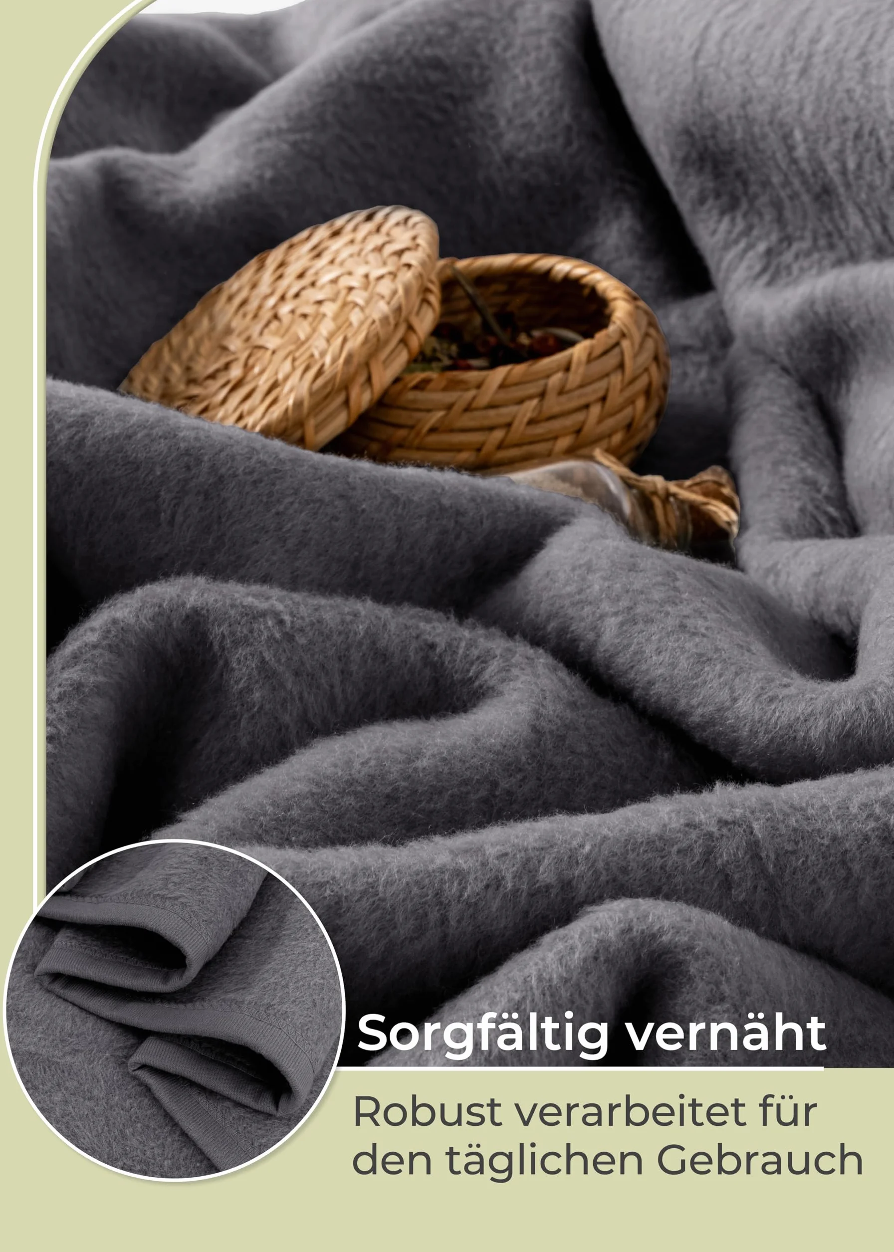 Koc bawełniany 150 x 200 cm Öko-Tex 100 antracytowy