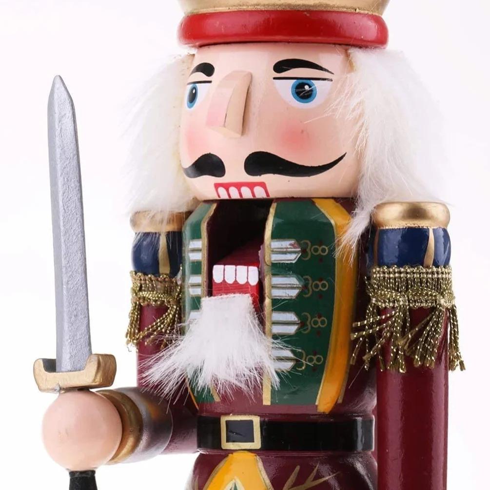 KAHEIGN Drewniany dziadek do orzechów, 2 style, 30 cm, świąteczne tradycyjne figurki dziadka do orzechów, wysokiej jakości, malowane drewno sosnowe, żołnierz do domu, kominka, dekoracja na imprezę