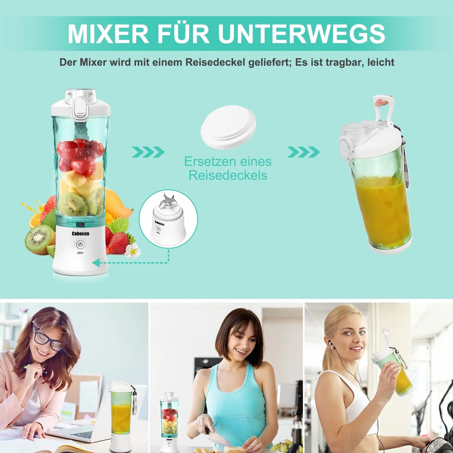 Amicool Maker To Go Blender, Biały, 600 ml