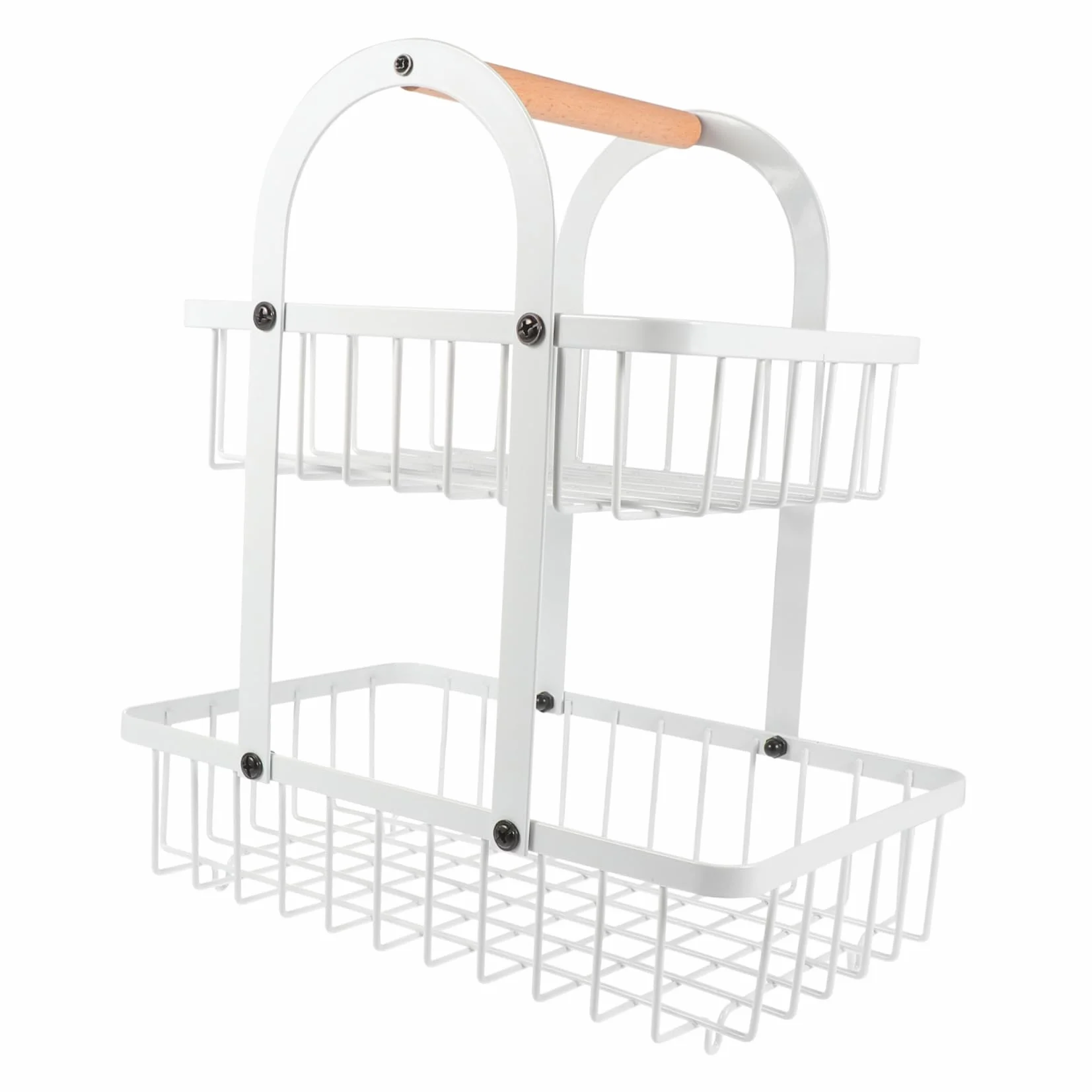 COLLBATH 1kawałek Koszyk Owoce z Podwójną Warstwą z Żelaza Wielofunkcyjny Organizer Do Przechowywania Warzyw i Przekąsek Elegancki Koszyk Stołowy Do Kuchni