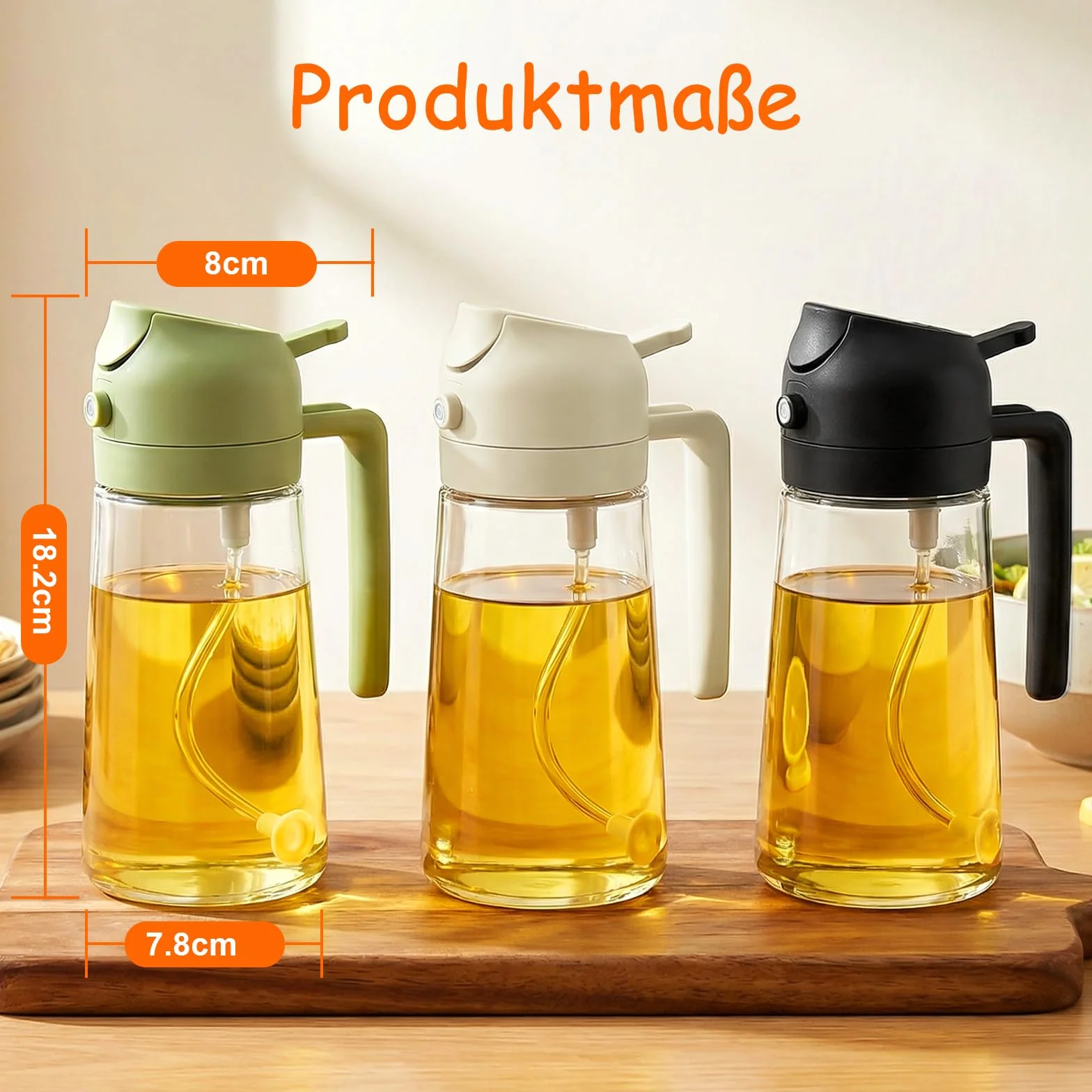 Opryskiwacz do oleju 2 w 1, spray do frytkownicy na gorące powietrze 470 ml, spray olejowy do frytkownicy powietrznej, dozownik oleju do butelek kuchennych do kuchni