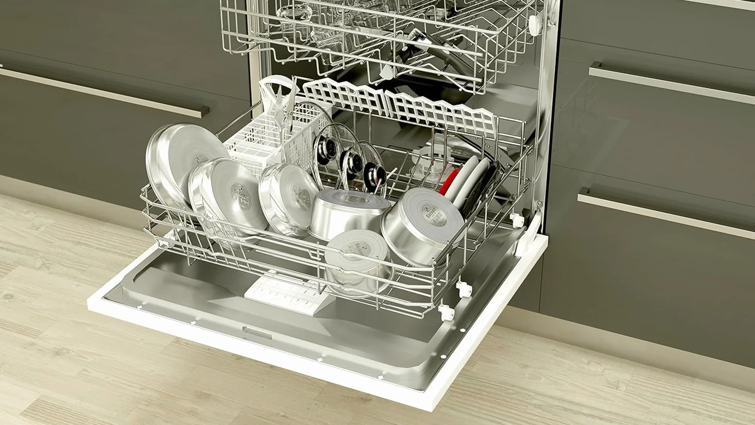 Backen 391505, Zestaw Garnków 16,18,20cm, Stal nierdzewna, 5 Części, Indukcja, 1 Rączka zdejmowana, 1 Pokrywa Wielofunkcyjna Metalowa, Zmywarka bezpieczna, Powłoka nieprzywierająca, Gwarancja 5 lat