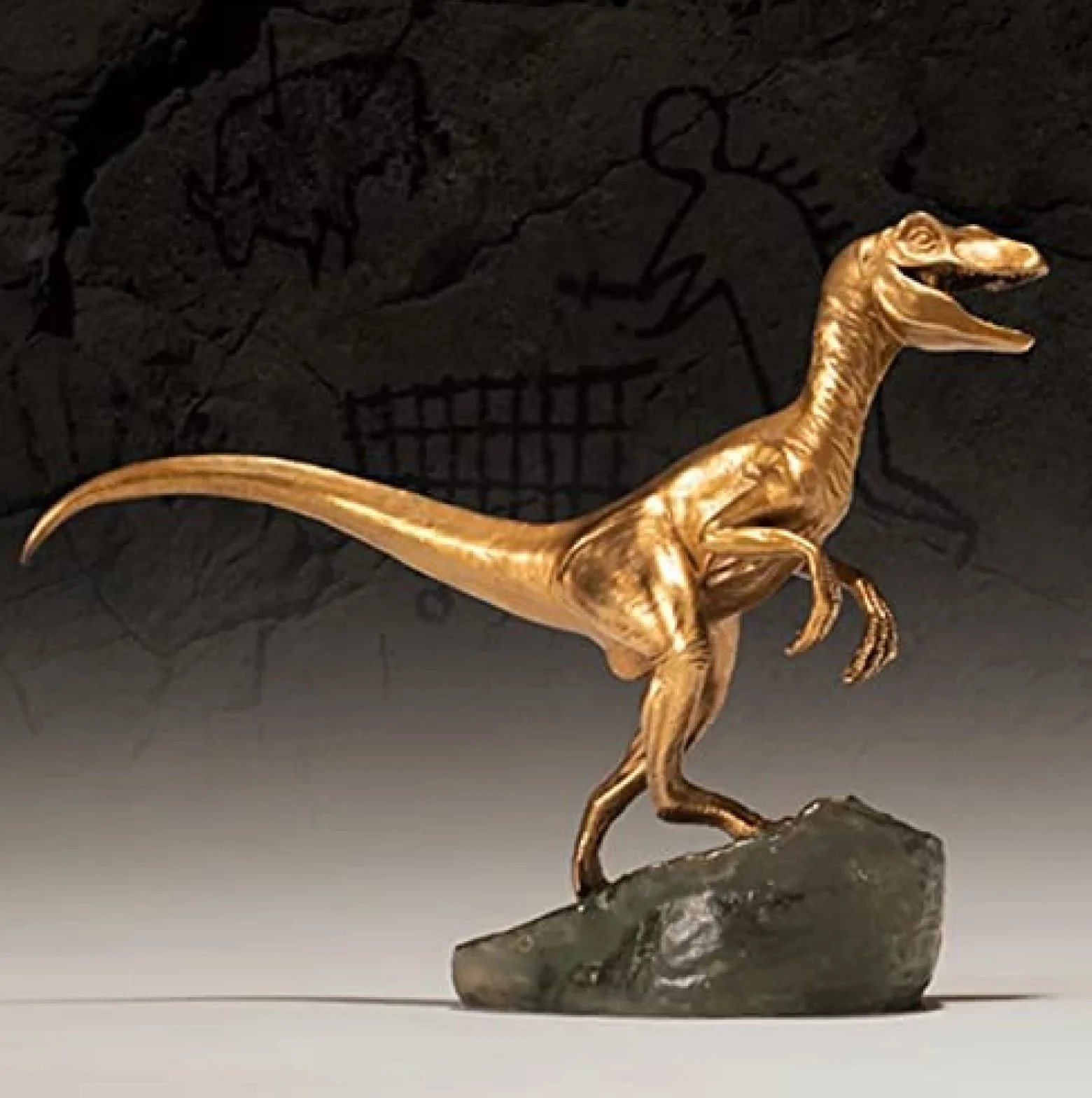 Dinozaur Model Dekoracyjny, Posąg Dinozaura Antyczny Brązowy Rzemiosło Replika Zwierząt Kolekcja Figurki Dekoracja