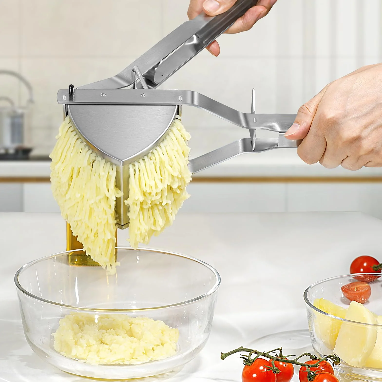 Sopito Prasa do ziemniaków ze stali nierdzewnej, wielofunkcyjna, do owoców, warzyw, do robienia puree, rozgniatania ziemniaków
