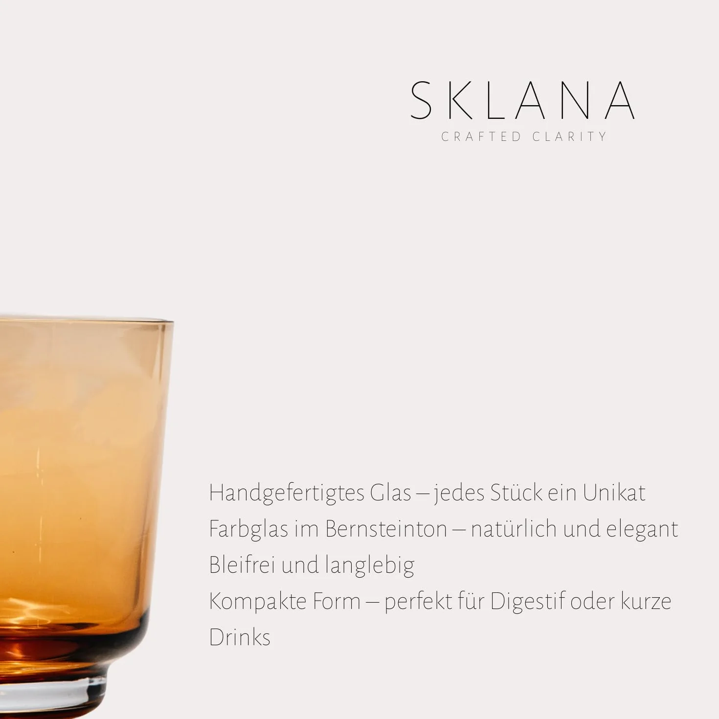 Szklanki bursztynowe 200 ml - zestaw 6 sztuk - tumblery lowball ręczne szkło kryształowe premium, eleganckie szklanki do whisky, koktajli i wody