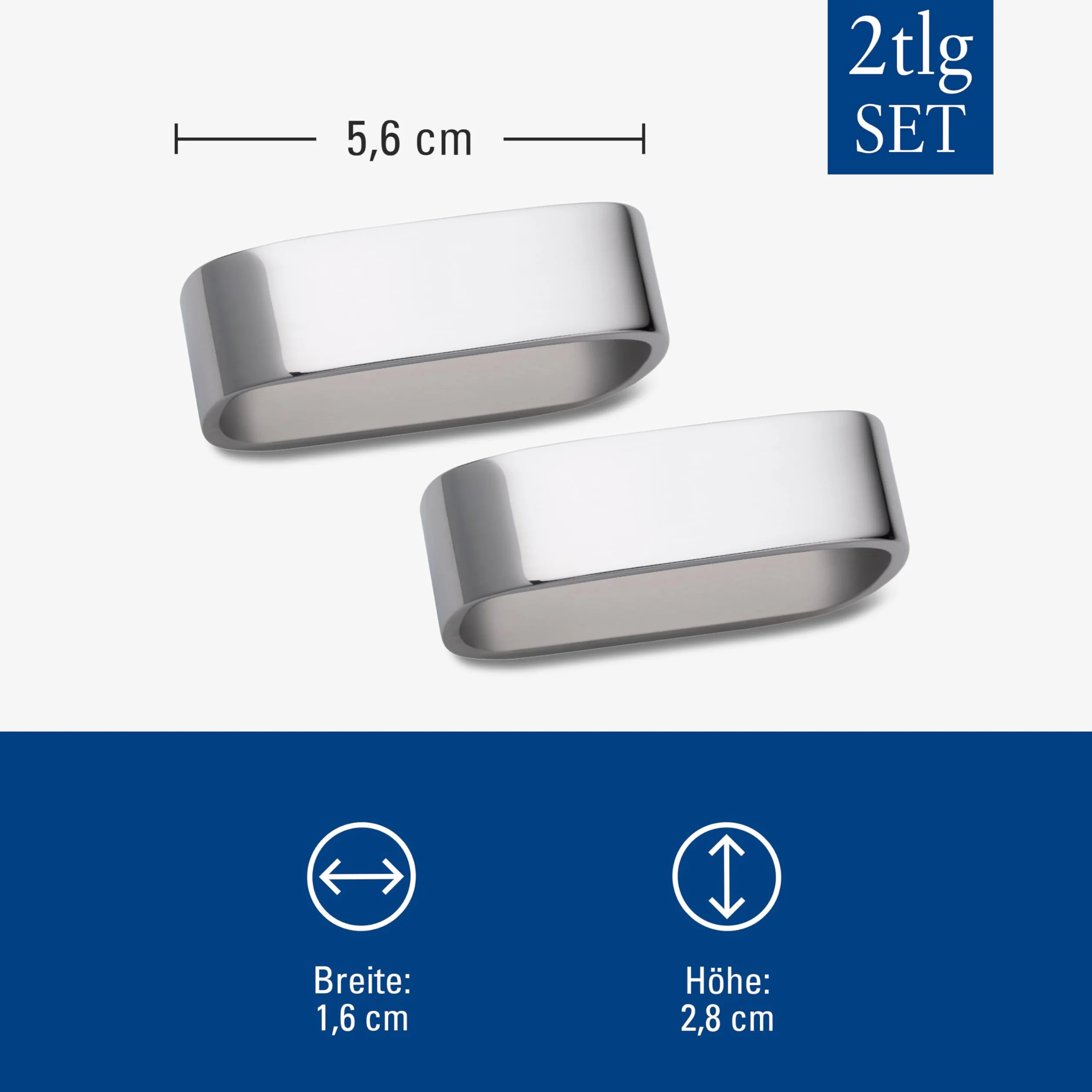 Villeroy & Boch Daily Line 2 pierścienie na serwetki, stal nierdzewna, 40 mm