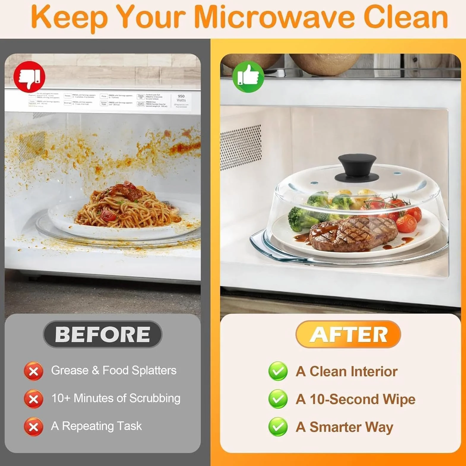 Szklana pokrywa mikrofalowa Przezroczysta Pokrywka do Podgrzewania | Szklana Osłona Przeciwbryzgowa do Mikrofalówki Piekarnik, Naczynia