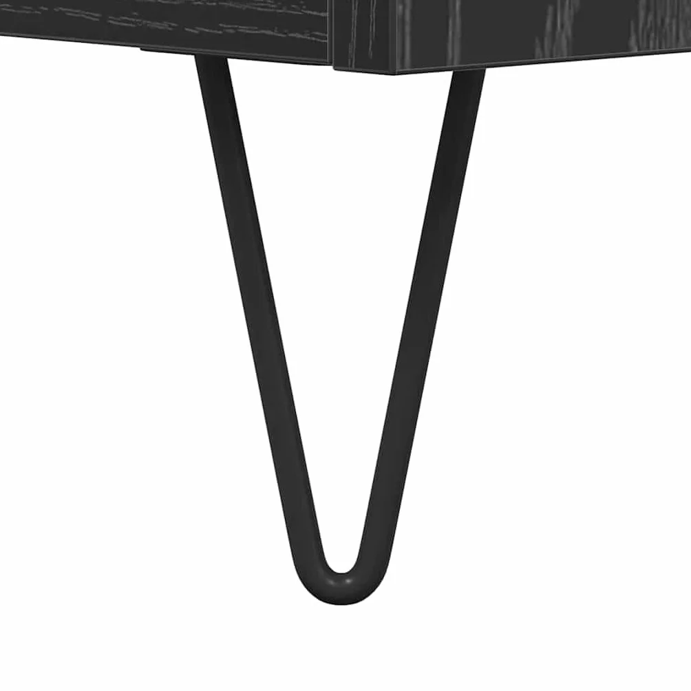 vidaXL Szafka na płyty winylowe z półką Czarny Dąb 121 x 38 x 48 cm