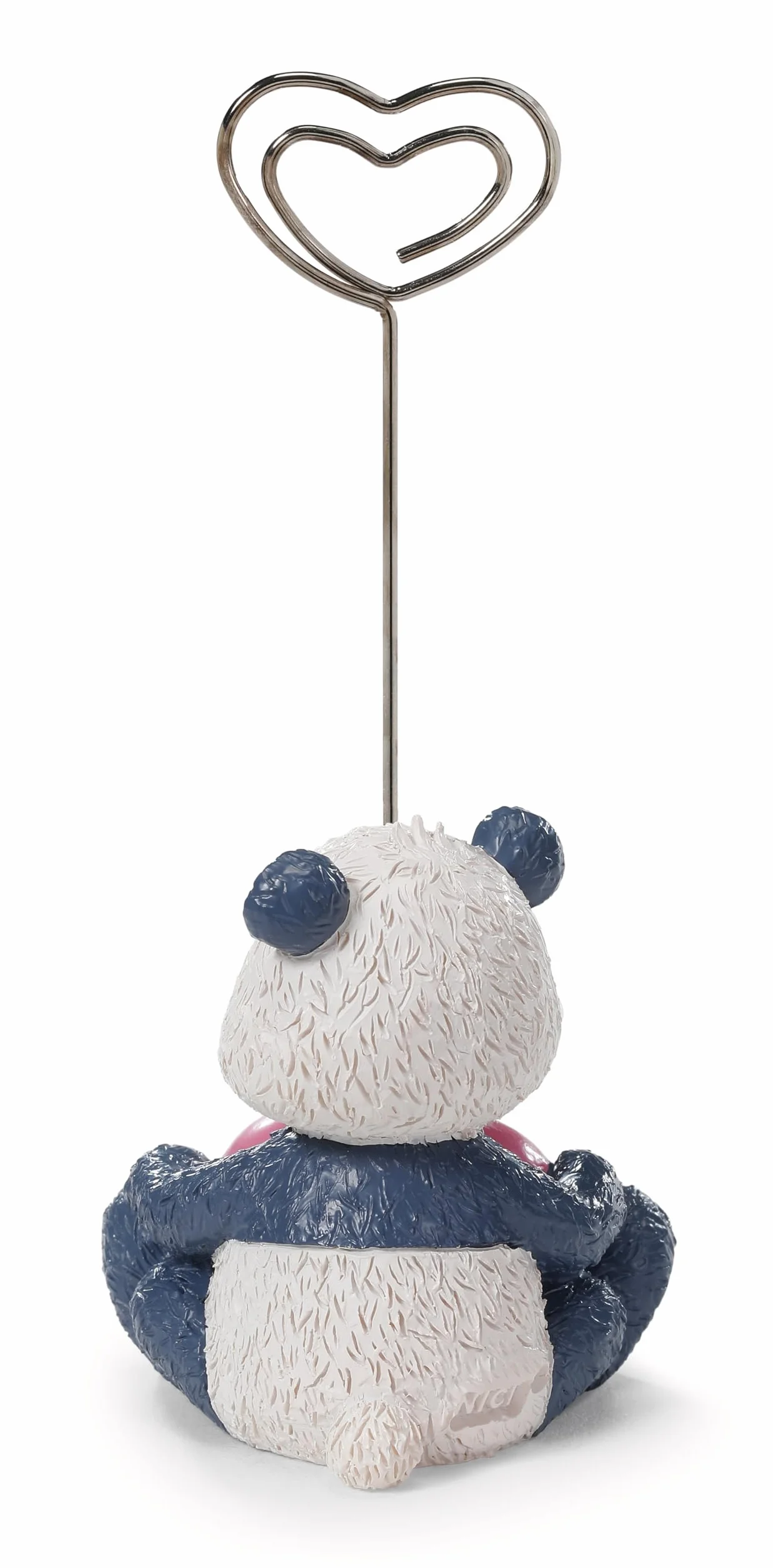NICI Love 62630 Uchwyt na zdjęcie, panda, z żywicy poliestrowej, klips w kształcie serca do notatek i kartek, dekoracja stołu, na imprezę, urodziny wesele, 11 cm, czarny