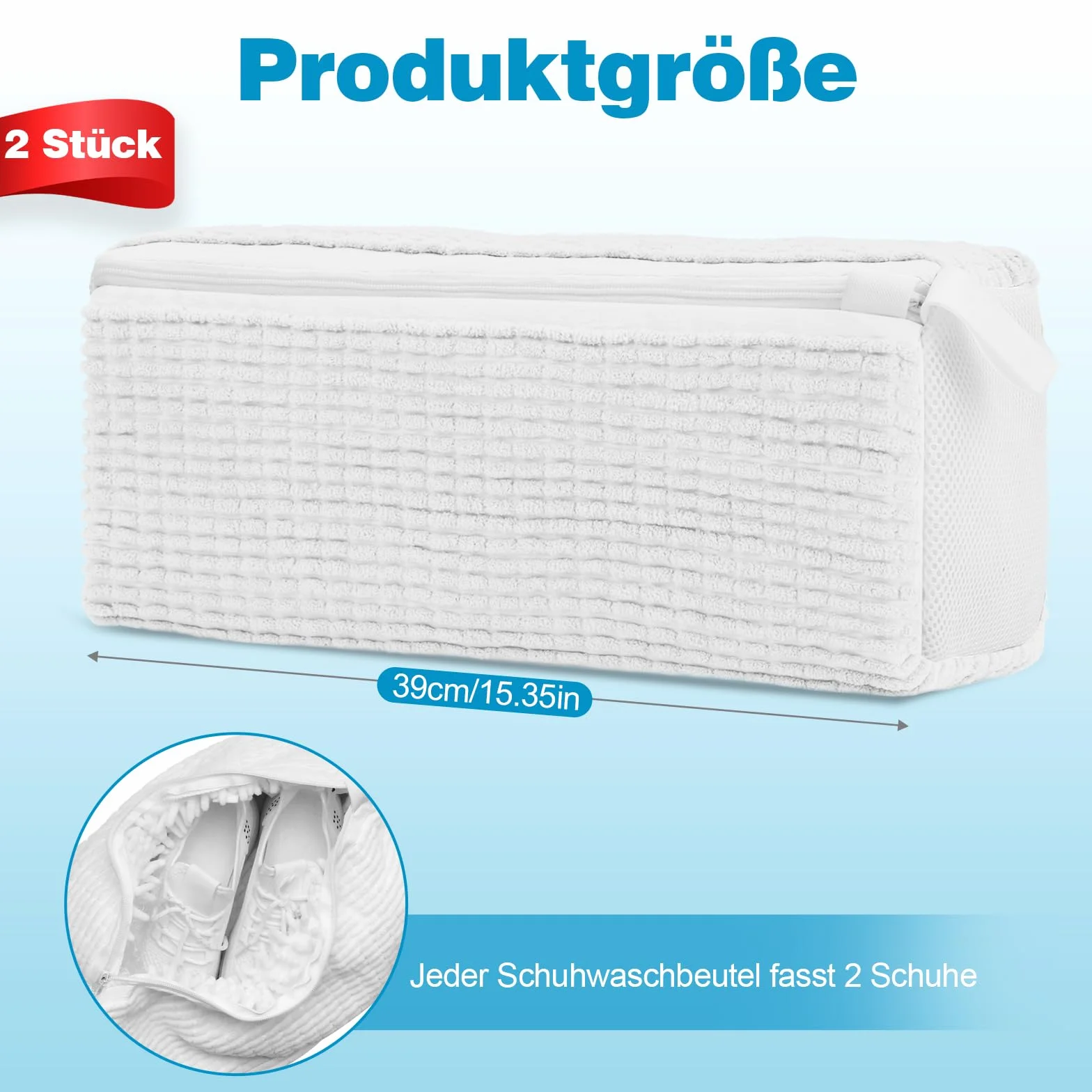 2 x worek na buty do pralki, worki do prania w pralce, biały