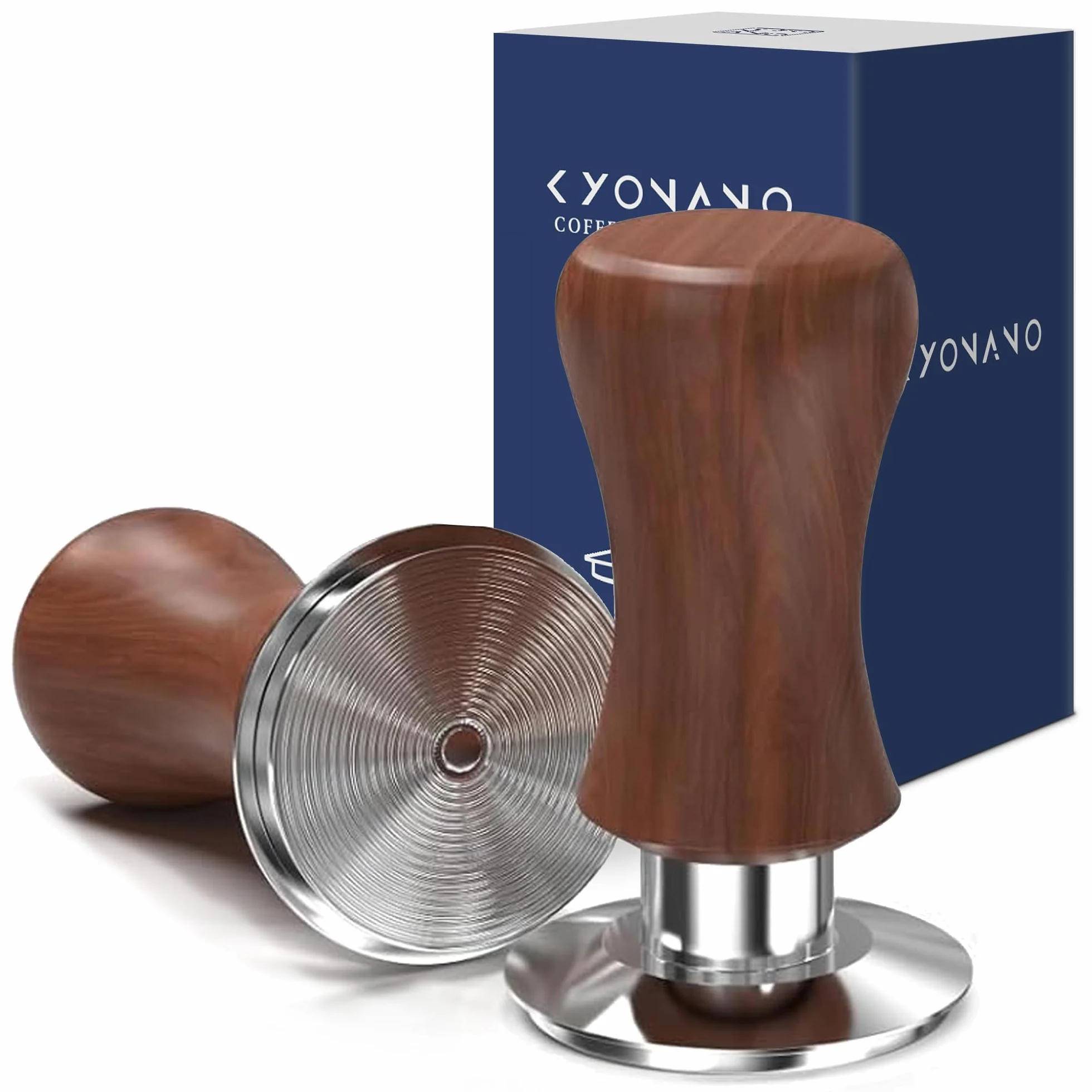 KYONANO Tamper 53,3mm, tamper do kawy i espresso, stylowy tamping force tamper, skalibrowany pod kątem 30 funtów nacisku, ze stali szlachetnej 304, akcesoria do maszyn do espresso ciśnieniowych