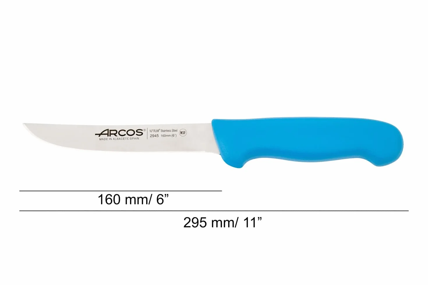 Arcos 294523 seria 2900-boning nóż nóż nitrm 160 mm (6,30 cala) - uchwyt polipropylenowy niebieski kolor, 18/8 stal nierdzewna