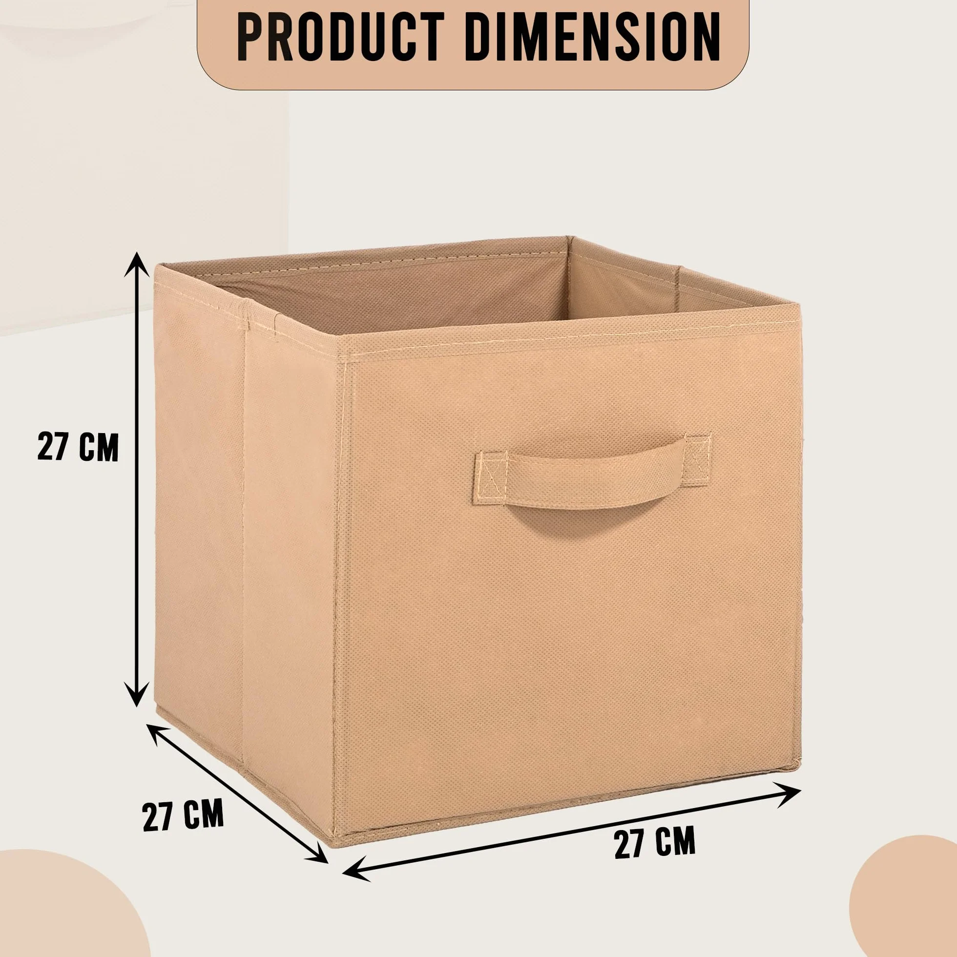 Kuber Industries 6 szt. (28 cm) nietkany, kwadratowy, składany organizer na ubrania, pudełko do przechowywania do szafy, wielofunkcyjne do zabawek dla dzieci, sukienki dla niemowląt, dołączony uchwyt