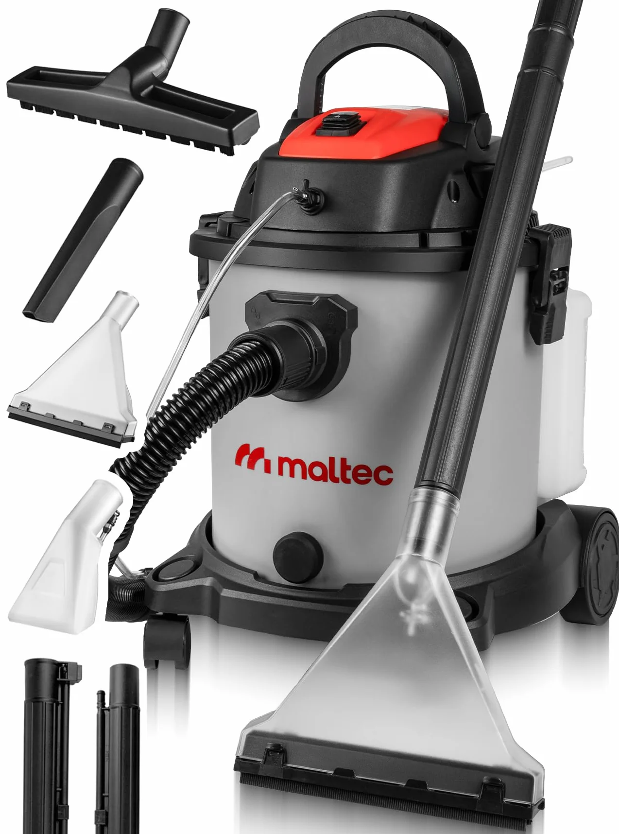 MalTec MasterWash odkurzacz do czyszczenia dywanów, 2200 W, szary, ze zbiornikiem o pojemności 20 litrów