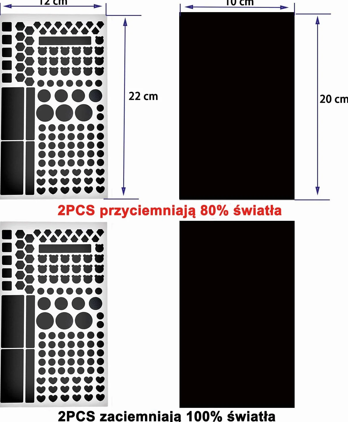Naklejki ściemniające LED, naklejki na czerwone światło, 4 naklejki blokowe, 80%/100% arkusze przyciemniające, naklejki zaciemniające na elektronikę, wentylatory sypialne, klimatyzatory