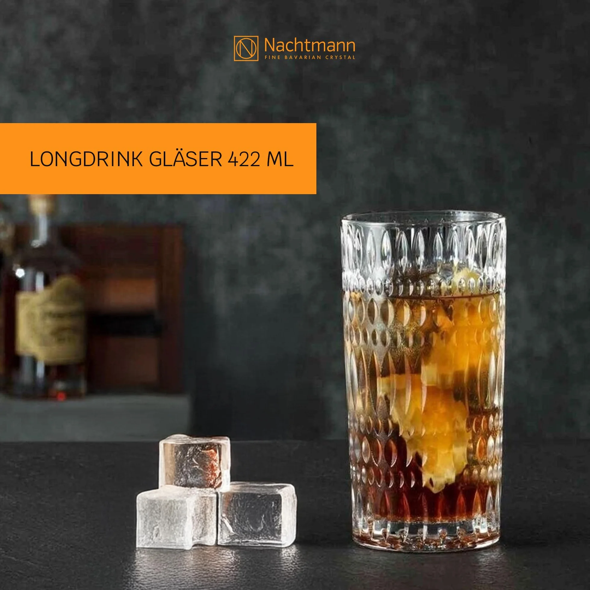 Nachtmann 4-częściowy zestaw szklanek do long drinków, szklanki koktajlowe, szkło kryształowe, 434 ml, Ethno, 104250