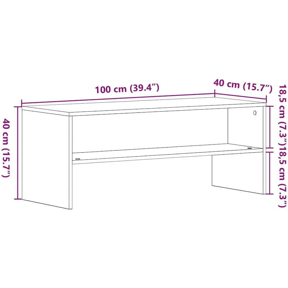 vidaXL Szafka RTV Czarny Dąb 100x40x40 cm Drewno klejone