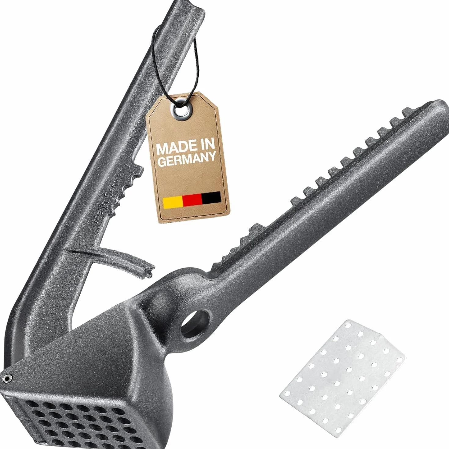 Westmark Prasa do Czosnku Extracta Black Edition, Wyciskarka do Cebuli i Imbiru, Wielofunkcyjna Prasa Wykonana z Wytrzymałego Aluminium, Antracyt