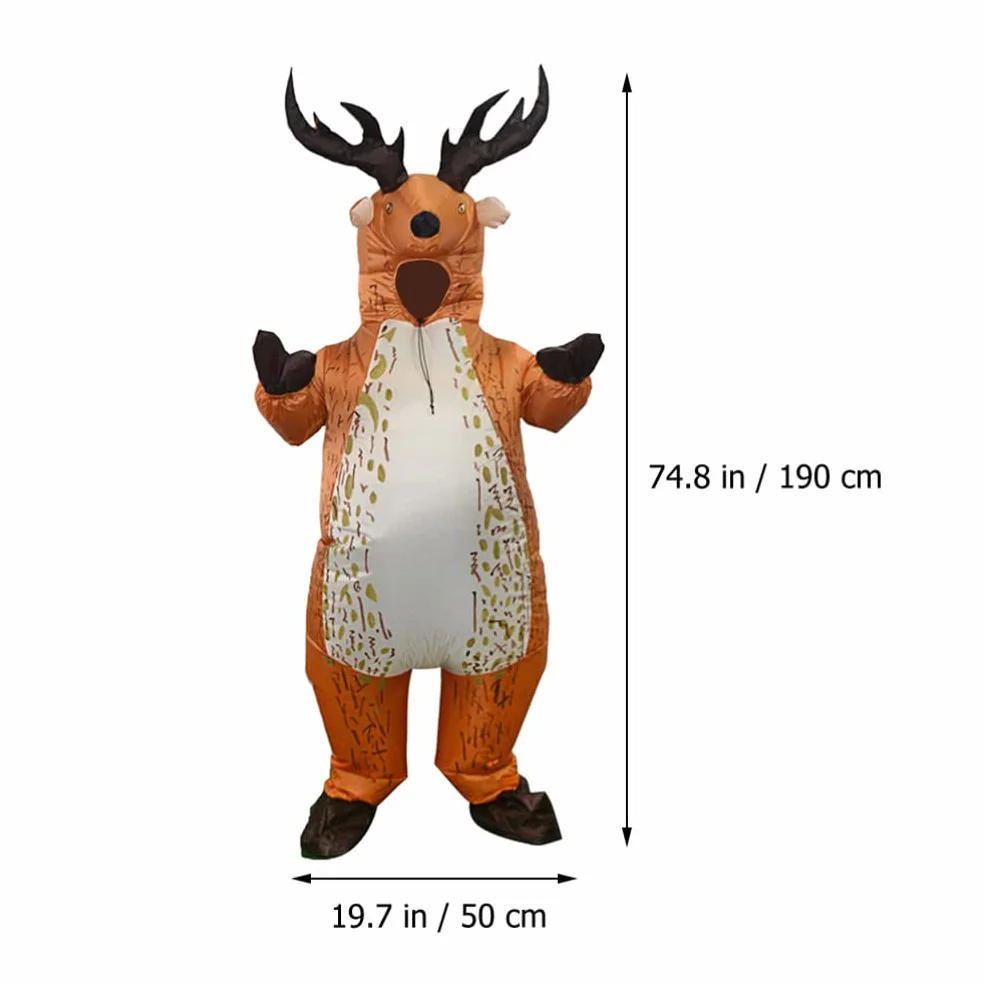 Nadmuchiwane świąteczne kostiumy reniferów dorośli wysadzane w powietrze przebranie ubrania imprezowe dla mężczyzn dorośli Christmas Party Cosplay 1 zestaw/840