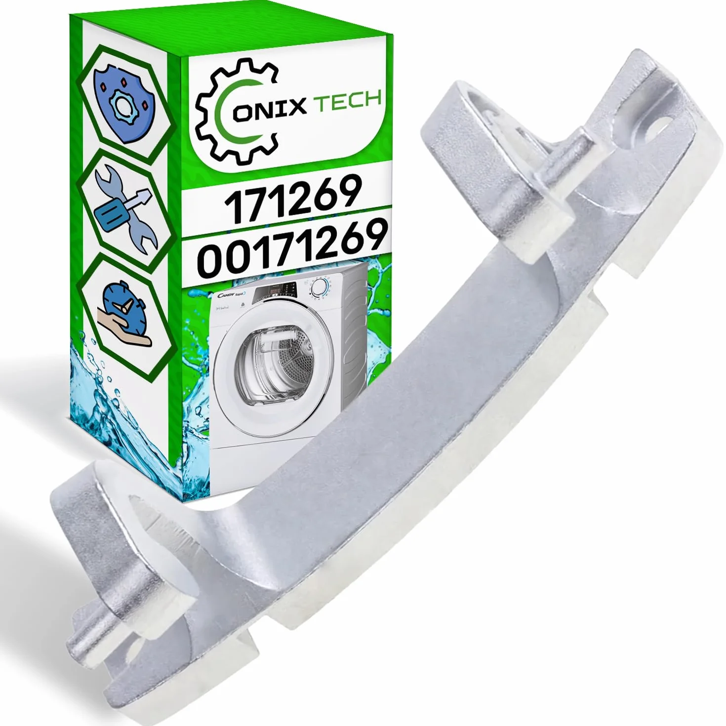 Oryginalny kod 00171269 171269 Zawias drzwiowy pralki do Bosch dla Siemens iQ100 iQ300 Classixx Exclusiv Maxx ExtraKlasse Avantixx Logixx - 5 lat - ONIX TECH