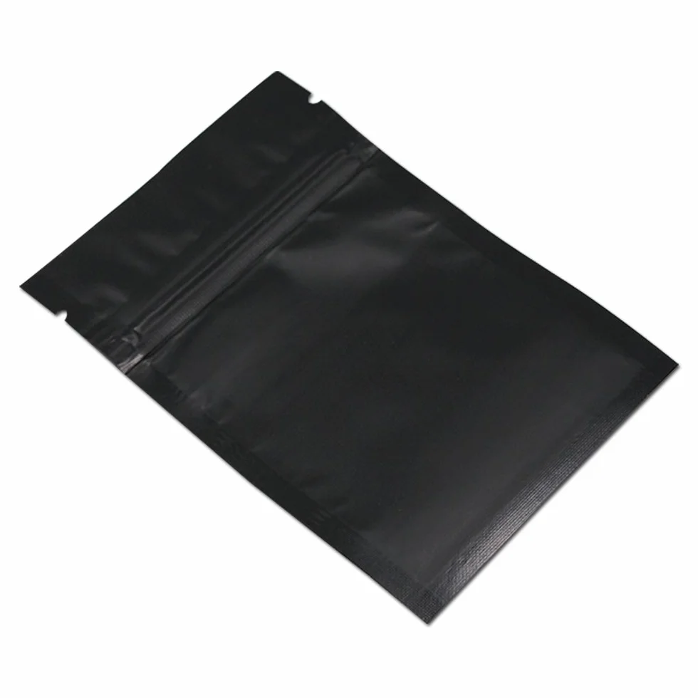 100 sztuk matowych torebek z folii aluminiowej, do pakowania z zamkiem błyskawicznym, samoprzylepne, płaskie woreczki do przechowywania żywności, bezzapachowe woreczki mylarowe (kolor