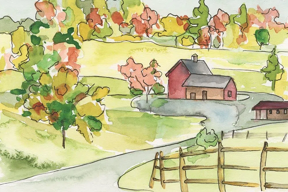 Barn Vista II plakat wydruk - Regina Moore (24 x 18)